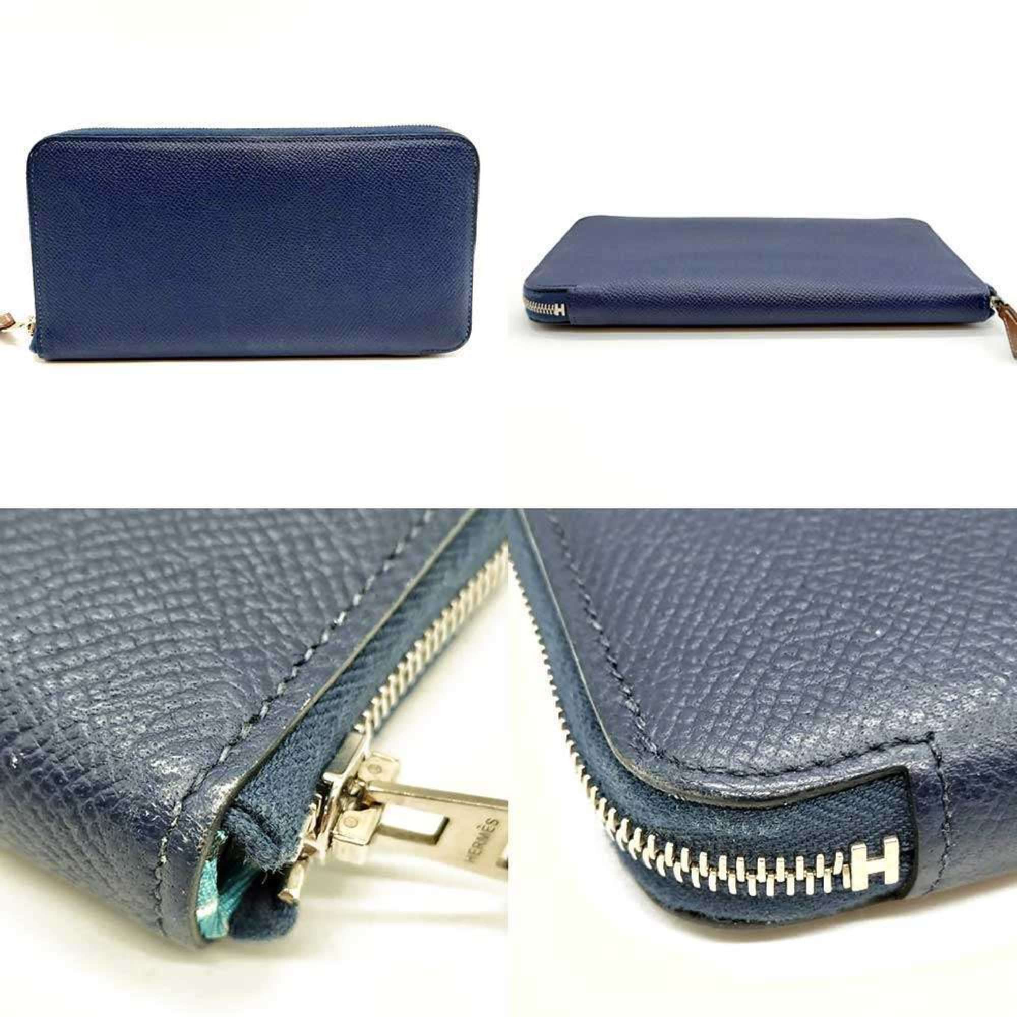 Hermes Hermès Azap Long Silk-in Wallet, Round, Navy, Epsom Leather, Men's and Women's, HERMES Size ONE SIZE - 2 Thumbnail