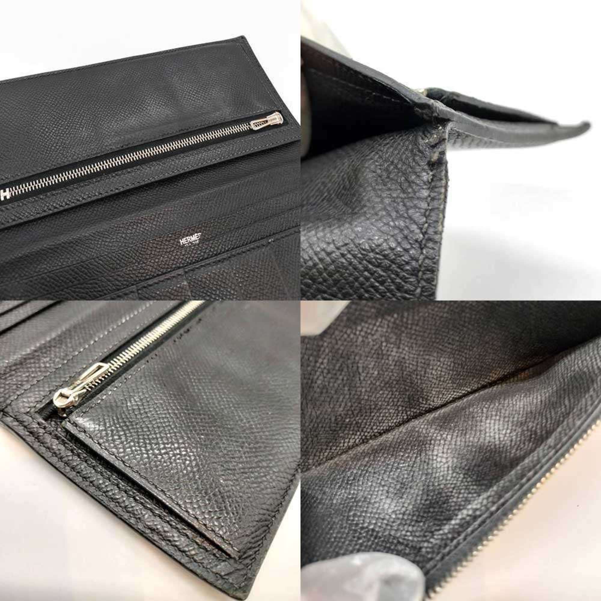 Hermes Hermes Hermès Bearn Soufflet Long Wallet in Dark Gray Epsom Leather Size ONE SIZE - 4 Thumbnail