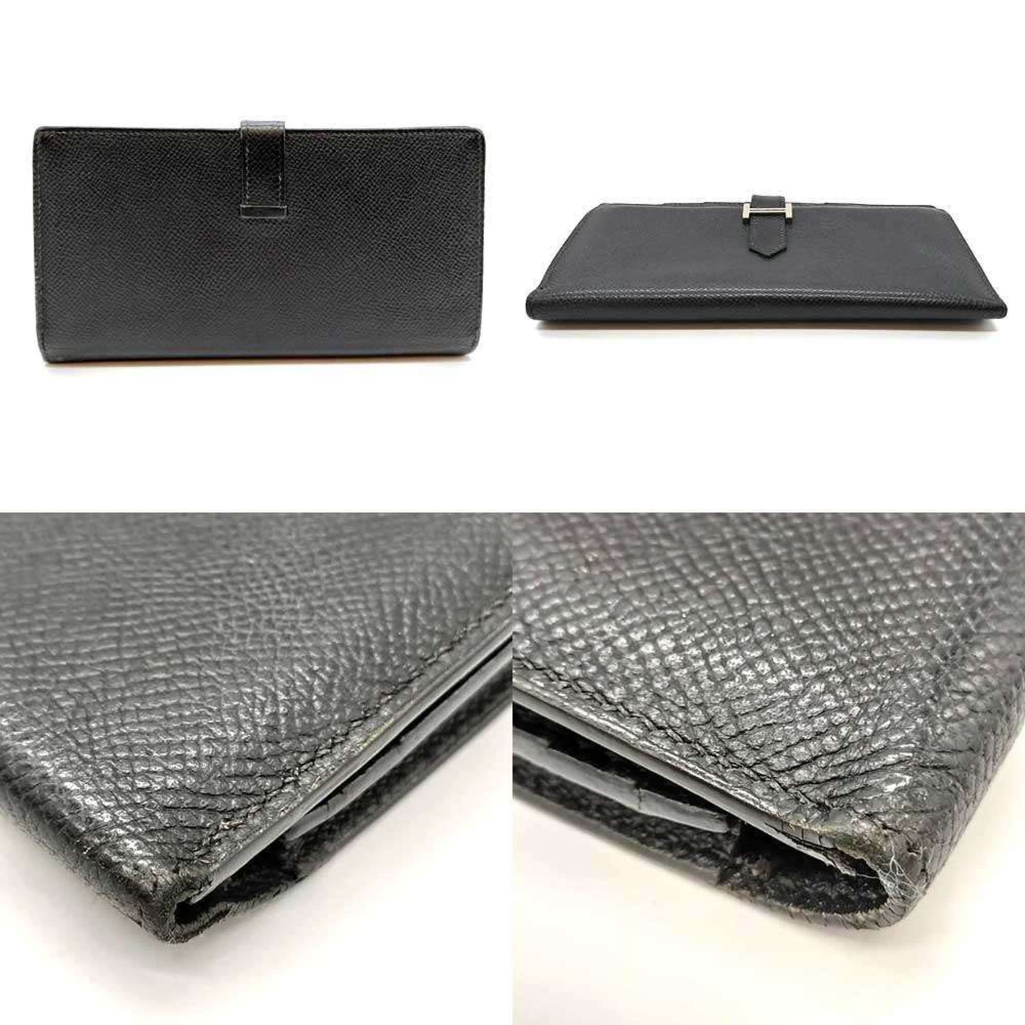 Hermes Hermes Hermès Bearn Soufflet Long Wallet in Dark Gray Epsom Leather Size ONE SIZE - 2 Thumbnail