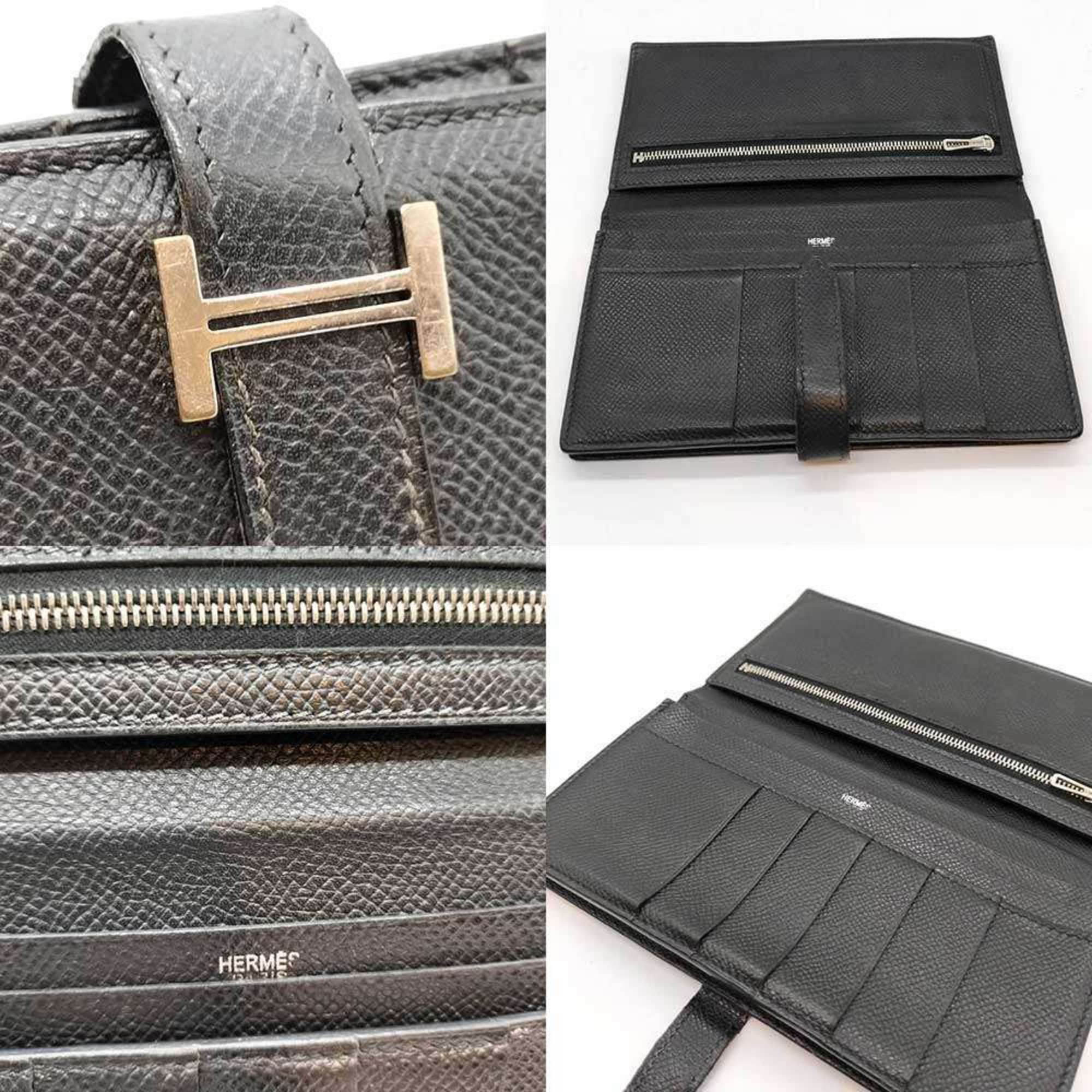Hermes Hermes Hermès Bearn Soufflet Long Wallet in Dark Gray Epsom Leather Size ONE SIZE - 3 Thumbnail