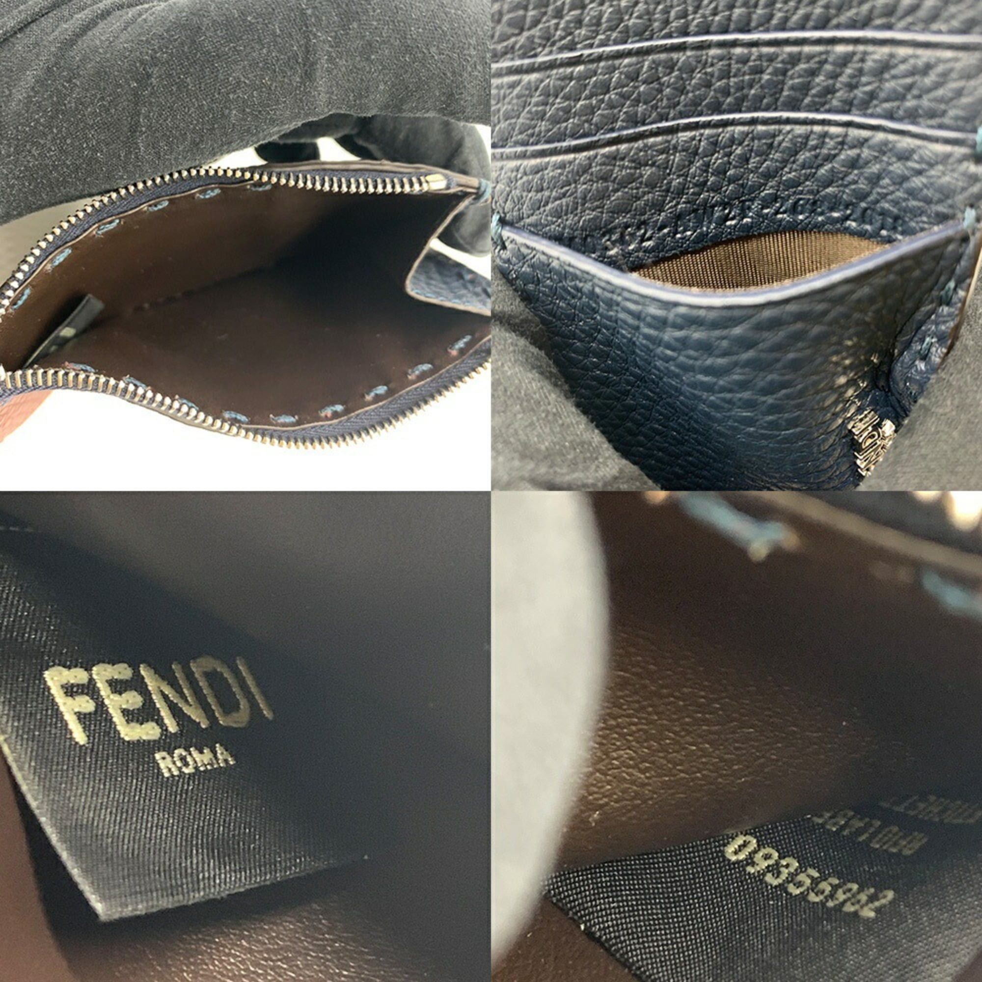 Fendi Fendi Selleria Card Case Fragment Dark Blue & Red FENDI Size ONE SIZE - 5 Thumbnail