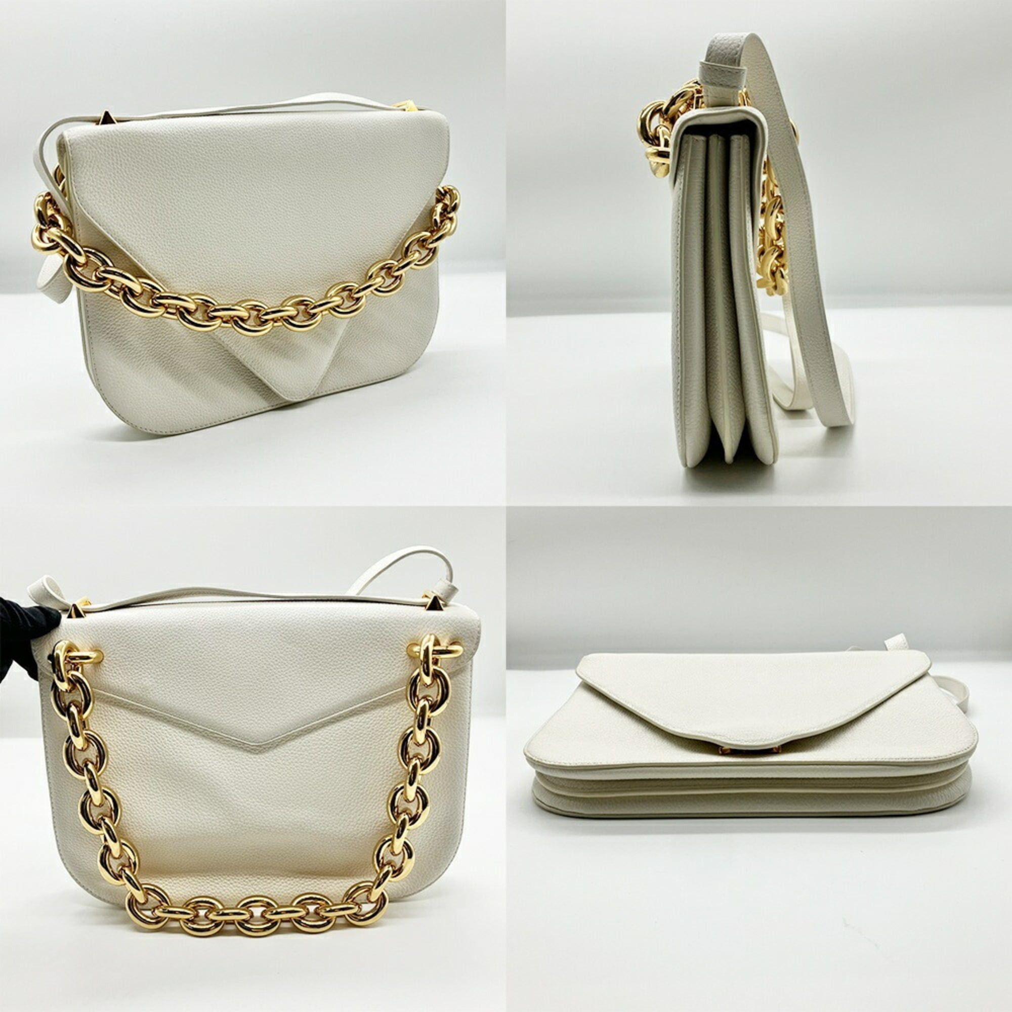 Bottega Veneta Bottega Veneta Mount Medium Shoulder Bag White Women's BOTTEGA VENETA Size ONE SIZE - 2 Thumbnail