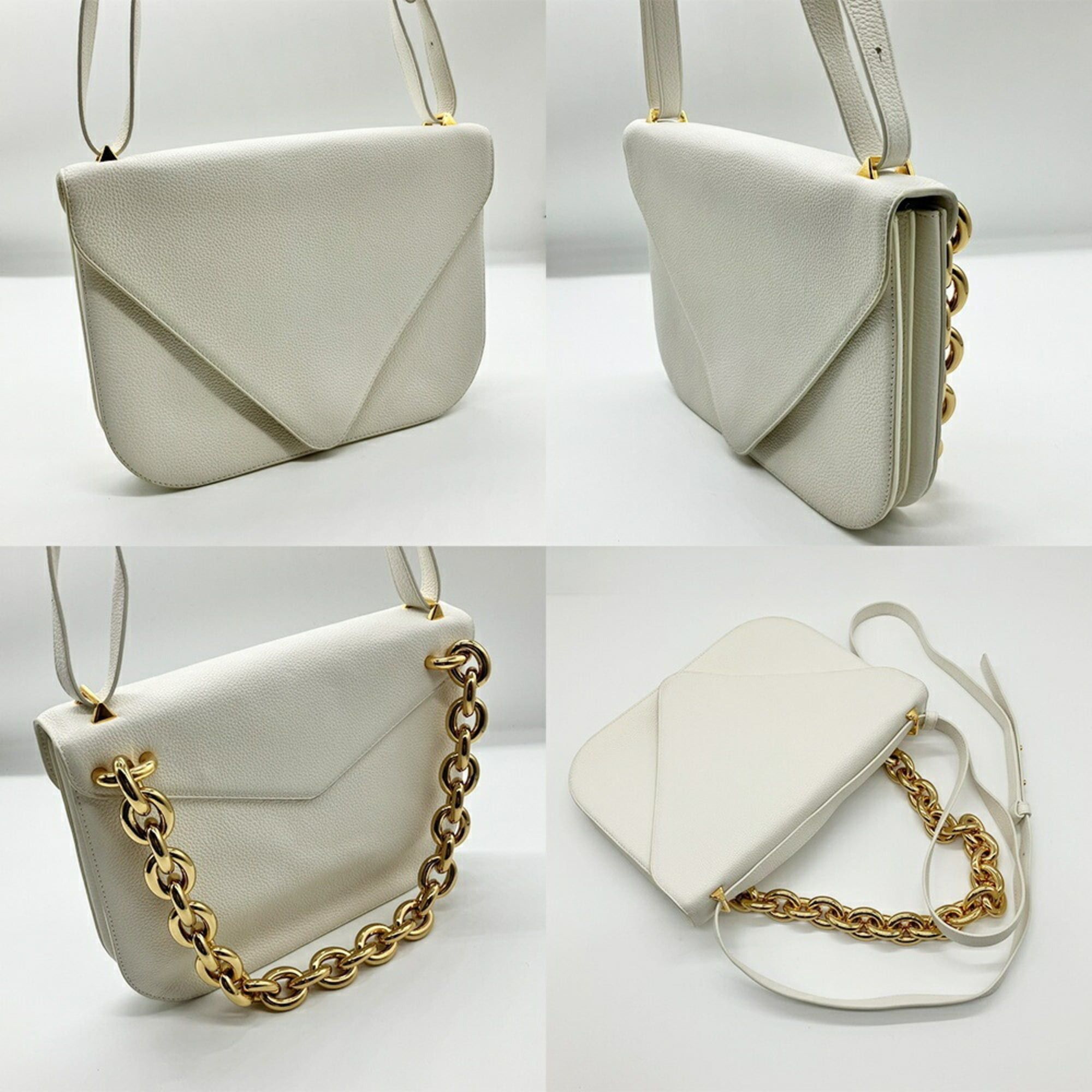 Bottega Veneta Bottega Veneta Mount Medium Shoulder Bag White Women's BOTTEGA VENETA Size ONE SIZE - 4 Thumbnail