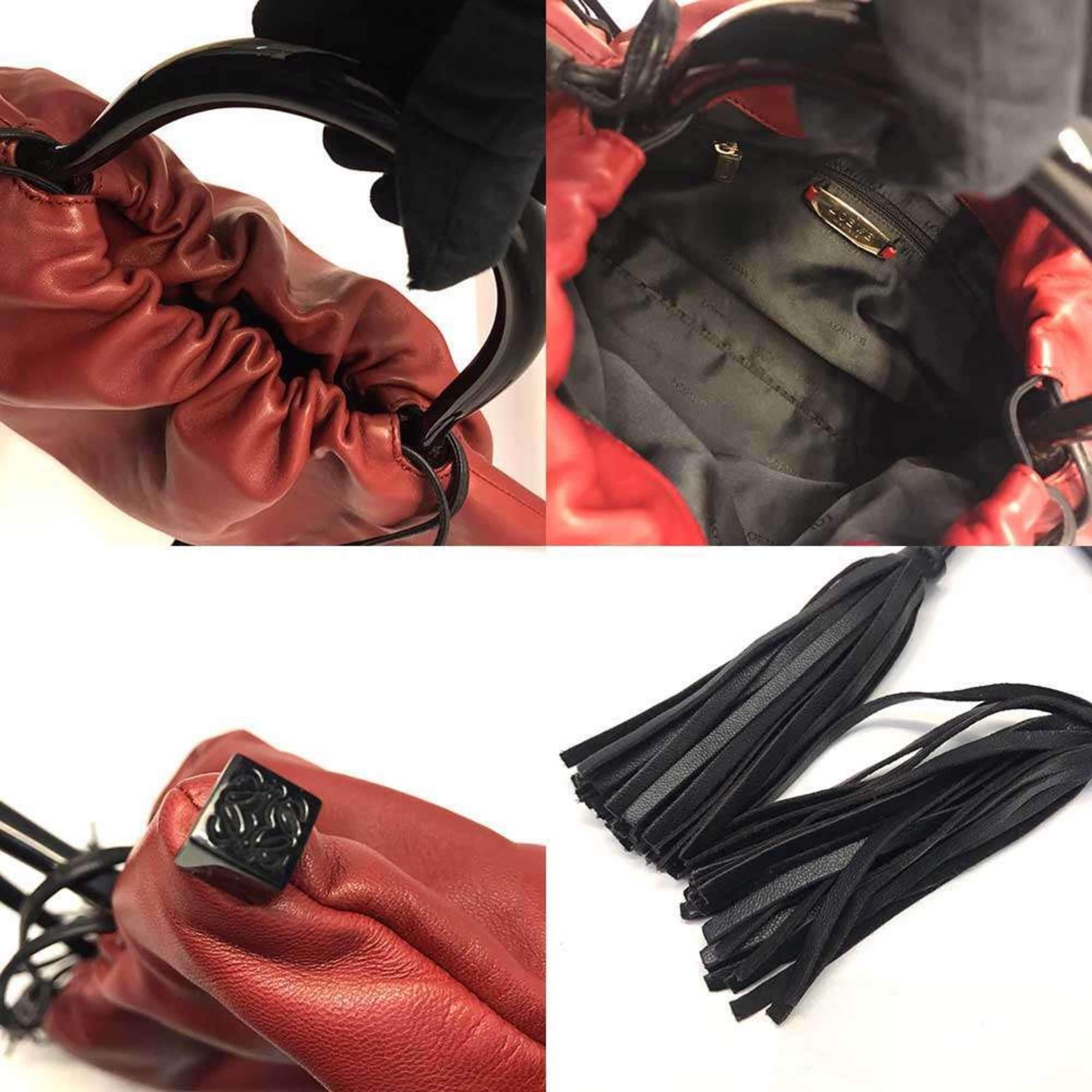 Loewe LOEWE handbag in nappa leather with anagram and tassel, red, for women. Size ONE SIZE - 5 Thumbnail