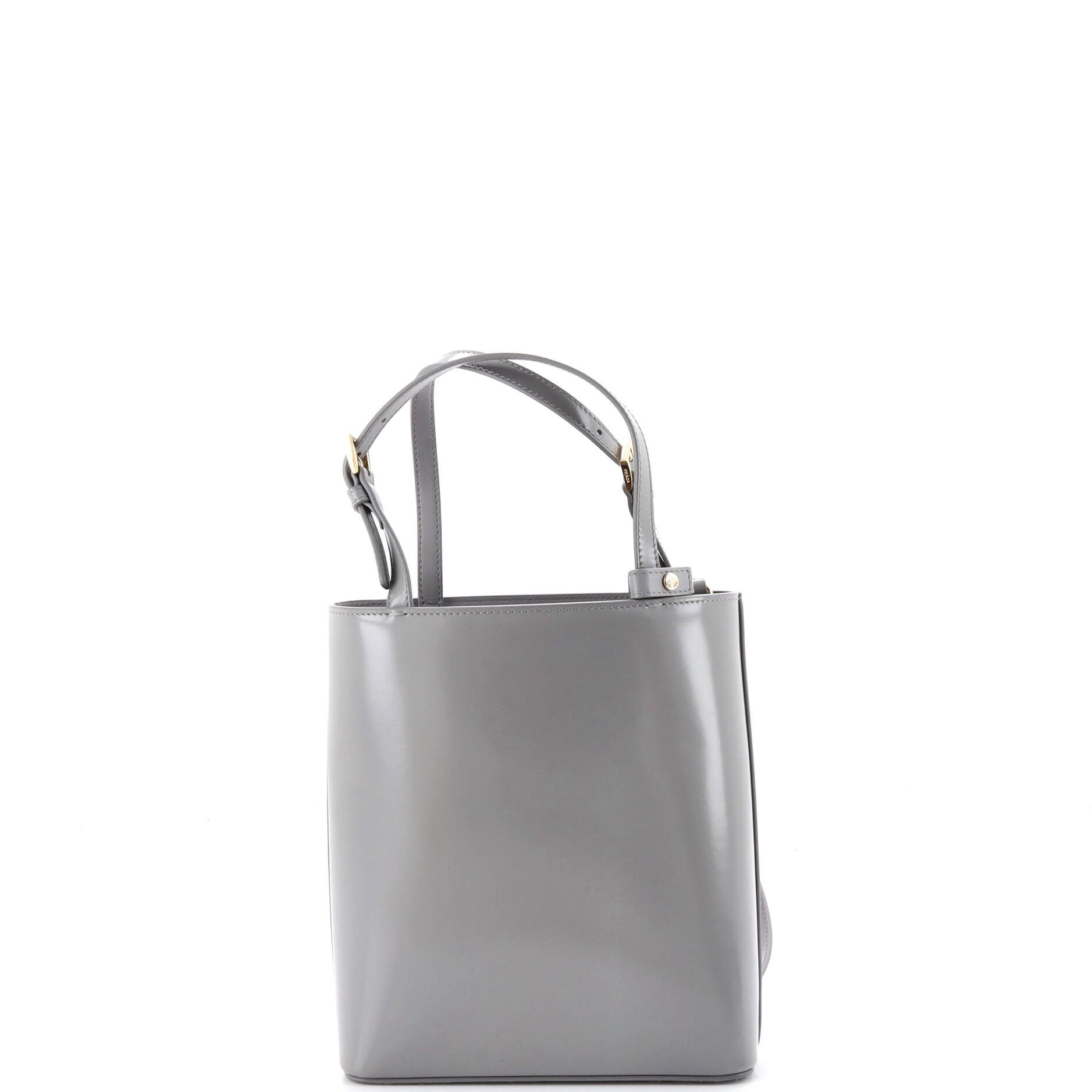 Prada Logo Convertible Tote Brushed Leather Size ONE SIZE - 2 Thumbnail