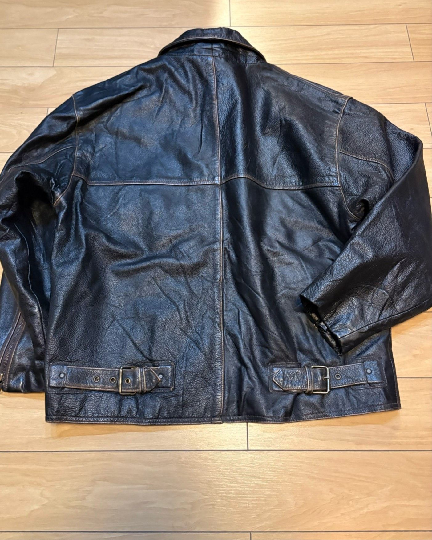 Japanese Brand Black Cowhide Leather Jacket Size US XL / EU 56 / 4 - 3 Thumbnail