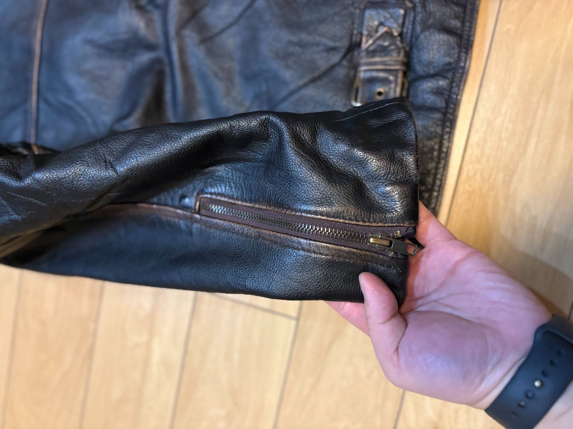 Japanese Brand Black Cowhide Leather Jacket Size US XL / EU 56 / 4 - 5 Thumbnail
