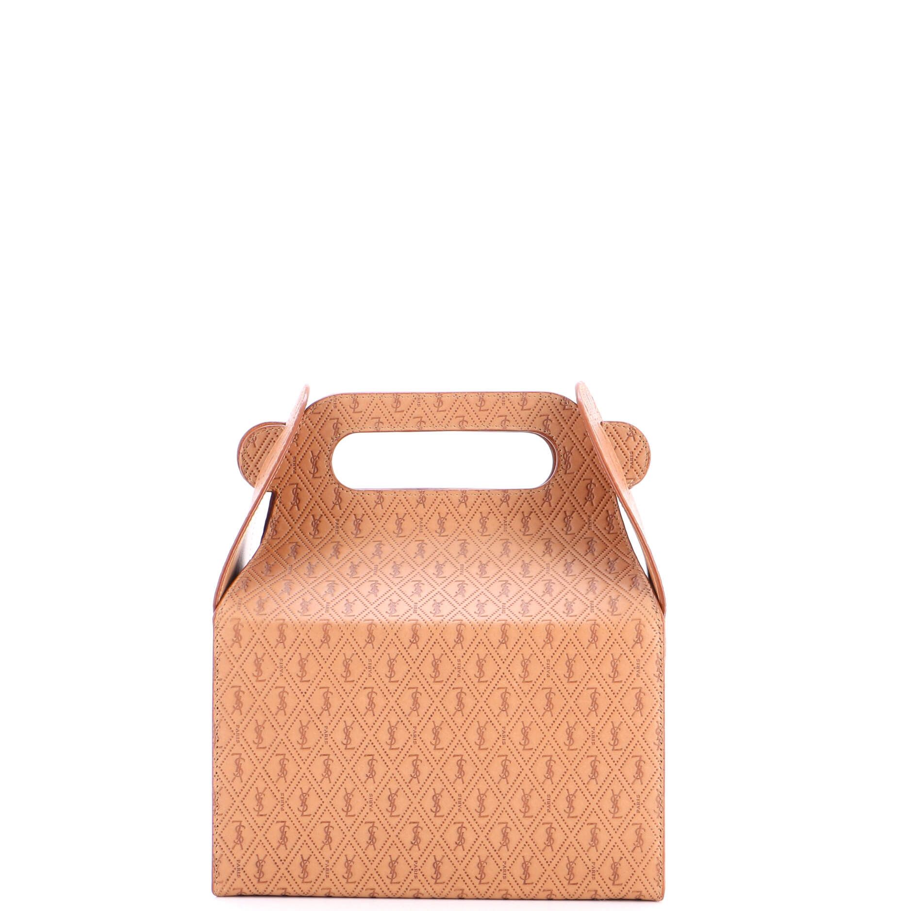 Saint Laurent Paris Take-Away Box Bag Monogram All Over Leather Size ONE SIZE - 2 Thumbnail