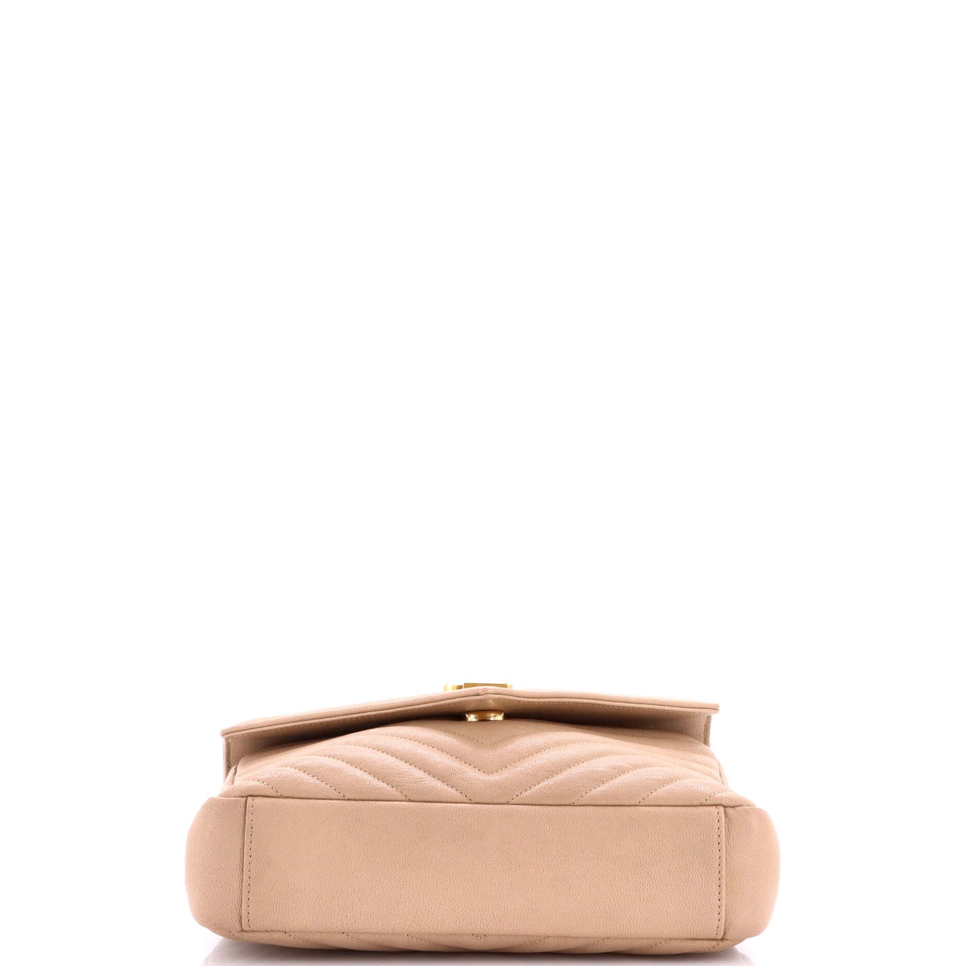 Saint Laurent Paris Classic Monogram College Bag Matelasse Chevron Leather Medium Size ONE SIZE - 3 Thumbnail