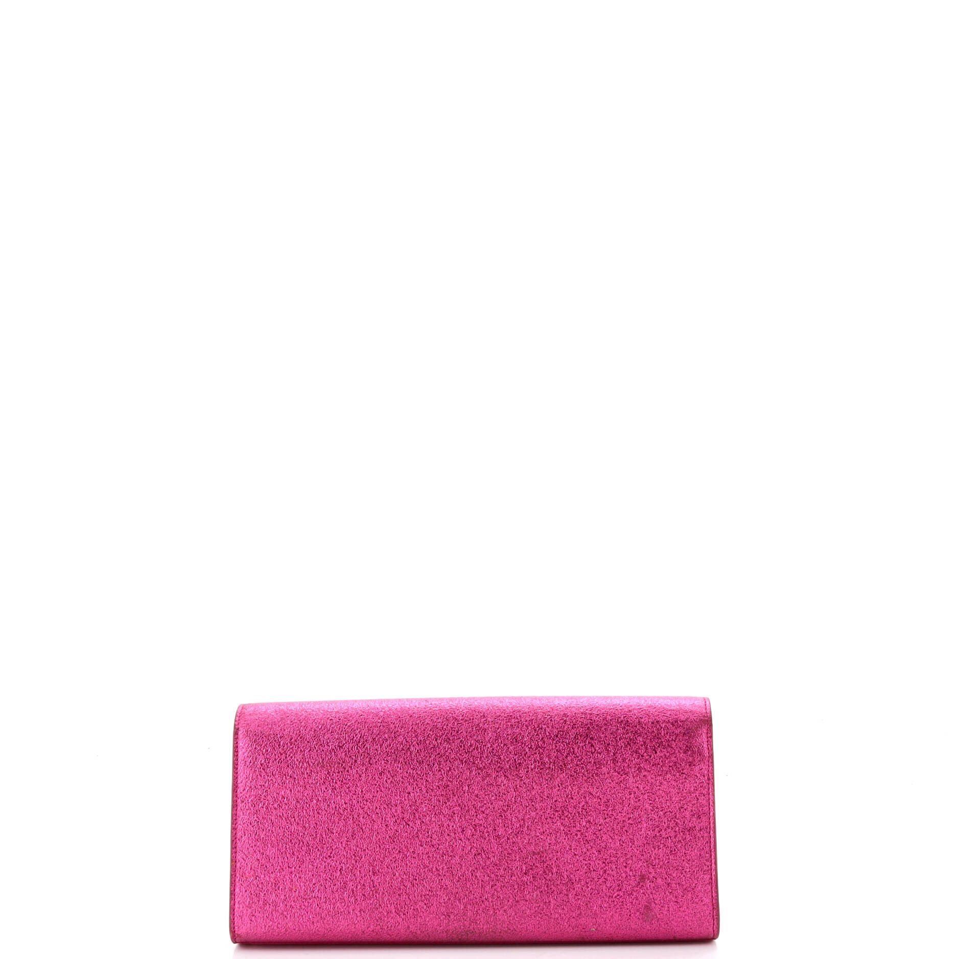 Saint Laurent Paris Classic Monogram Clutch Metallic Calfskin Long Size ONE SIZE - 2 Thumbnail