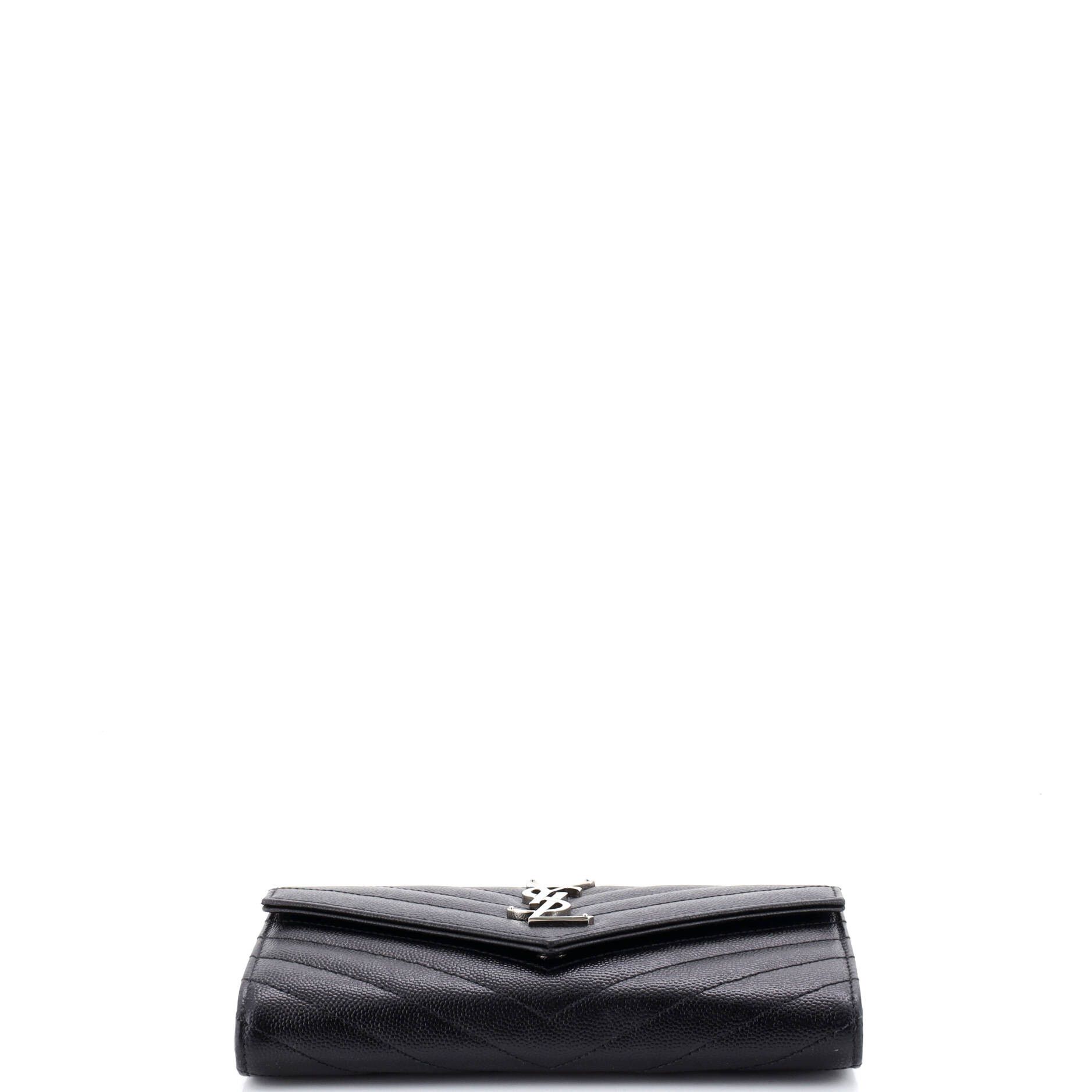 Saint Laurent Paris Classic Monogram Flap Wallet Matelasse Chevron Leather Large Size ONE SIZE - 3 Thumbnail