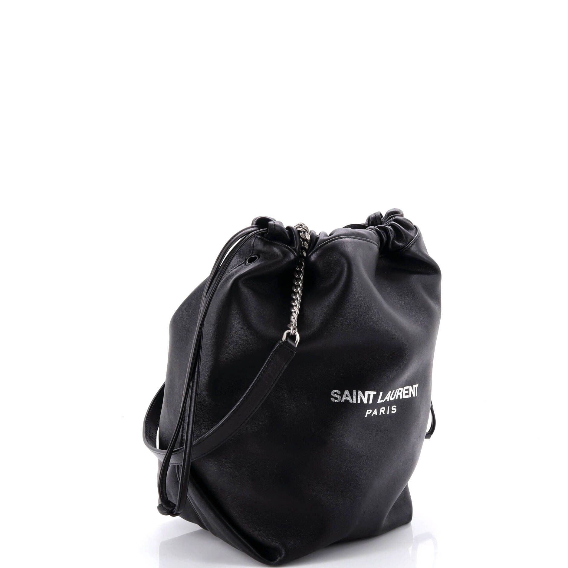 Saint Laurent Paris Teddy Bucket Bag Leather Large Size ONE SIZE - 2 Thumbnail
