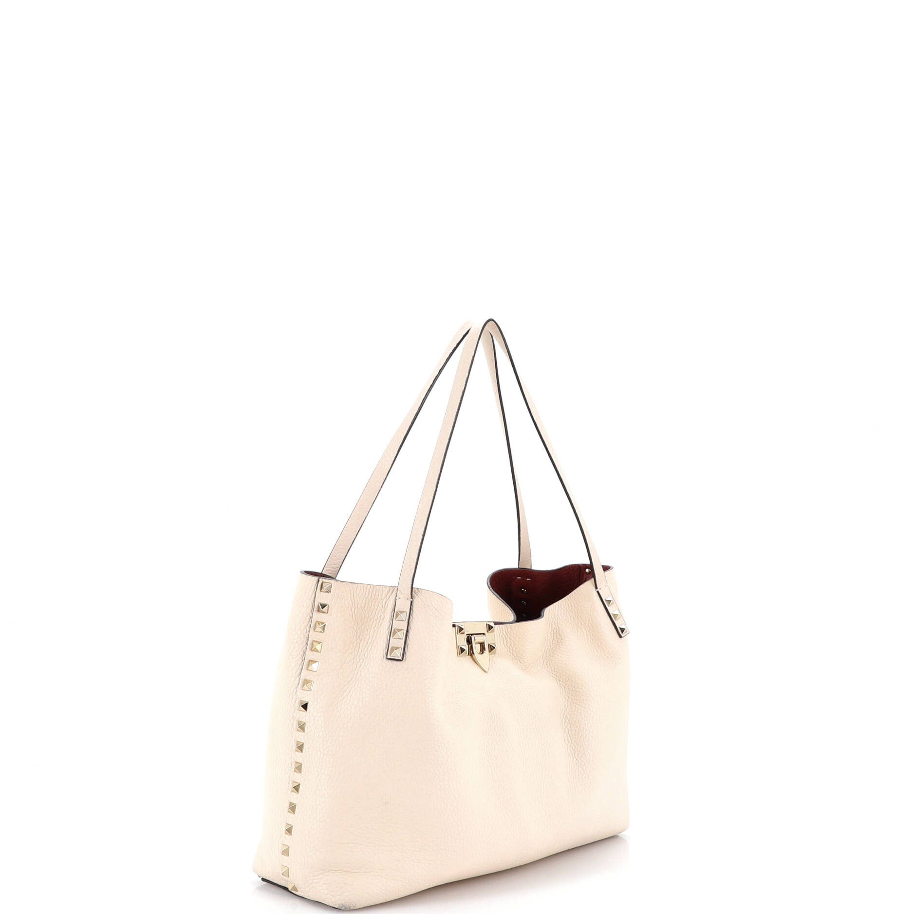 Valentino Rockstud Convertible Flip Lock Tote Leather Medium Size ONE SIZE - 2 Thumbnail