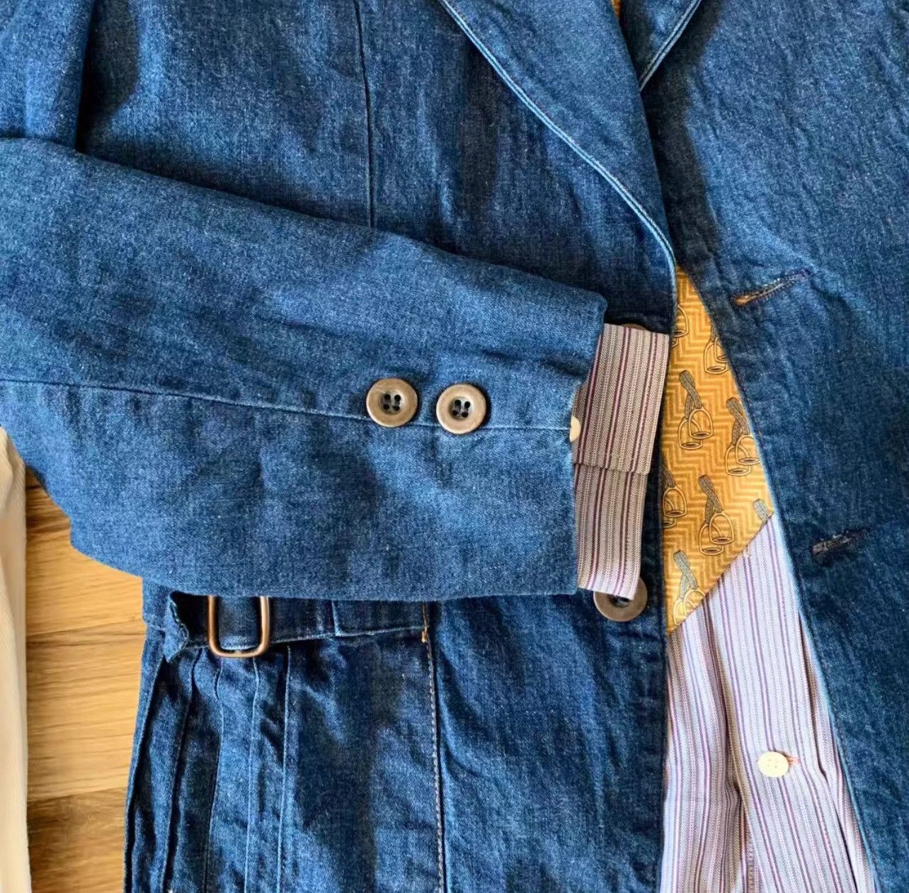 Vintage Vintage Denim Large Lapel Suit Jacket Size US L / EU 52-54 / 3 - 4 Thumbnail