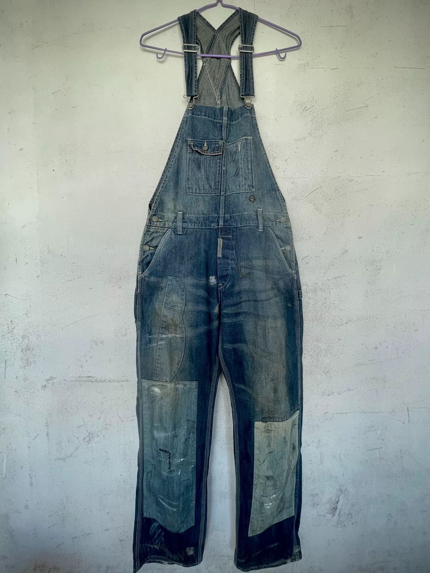 Vintage Distressed Vintage Patch Cargo Overalls Size US 31 - 2 Thumbnail