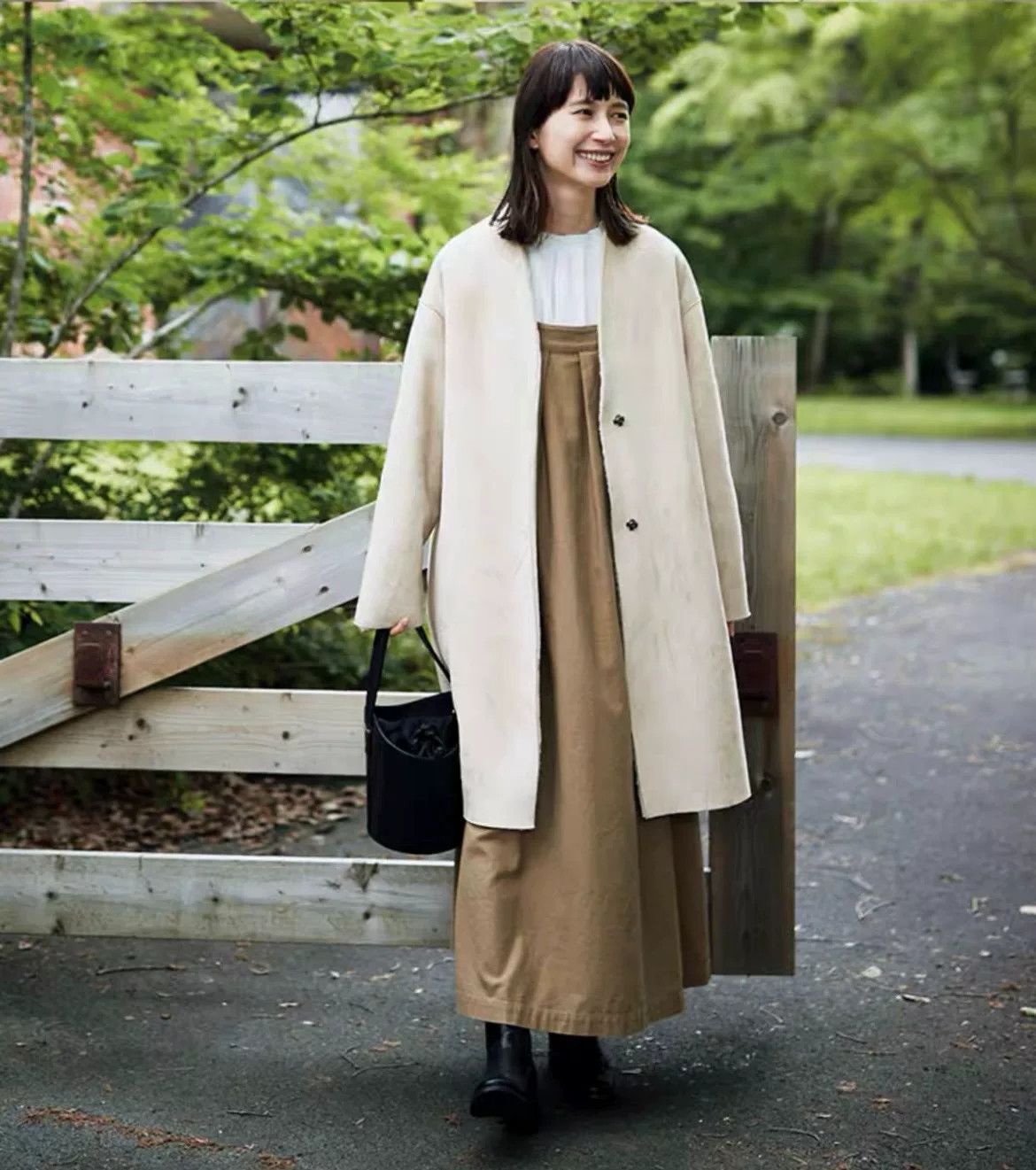 Vintage Sunny Clouds Women's Collarless Faux Sheepskin Coat Size L / US 10 / IT 46 - 3 Thumbnail