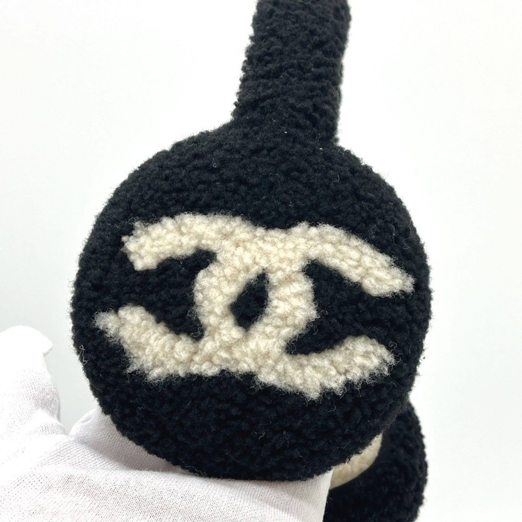 Chanel CHANEL 25B Large Coco Mark Bicolor Apparel Accessories Earmuffs Women's Black Like New Size ONE SIZE - 5 Thumbnail