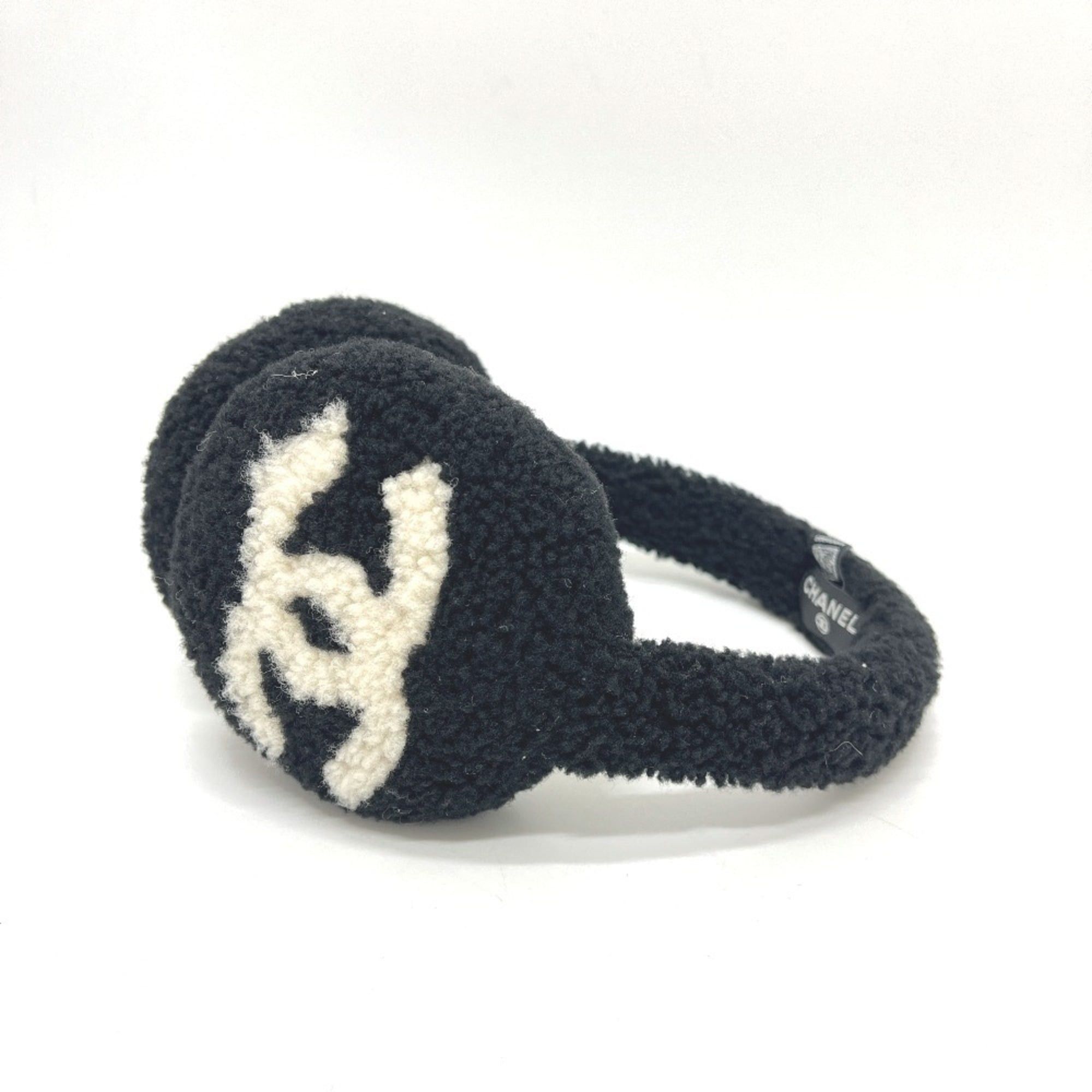 Chanel CHANEL 25B Large Coco Mark Bicolor Apparel Accessories Earmuffs Women's Black Like New Size ONE SIZE - 2 Thumbnail