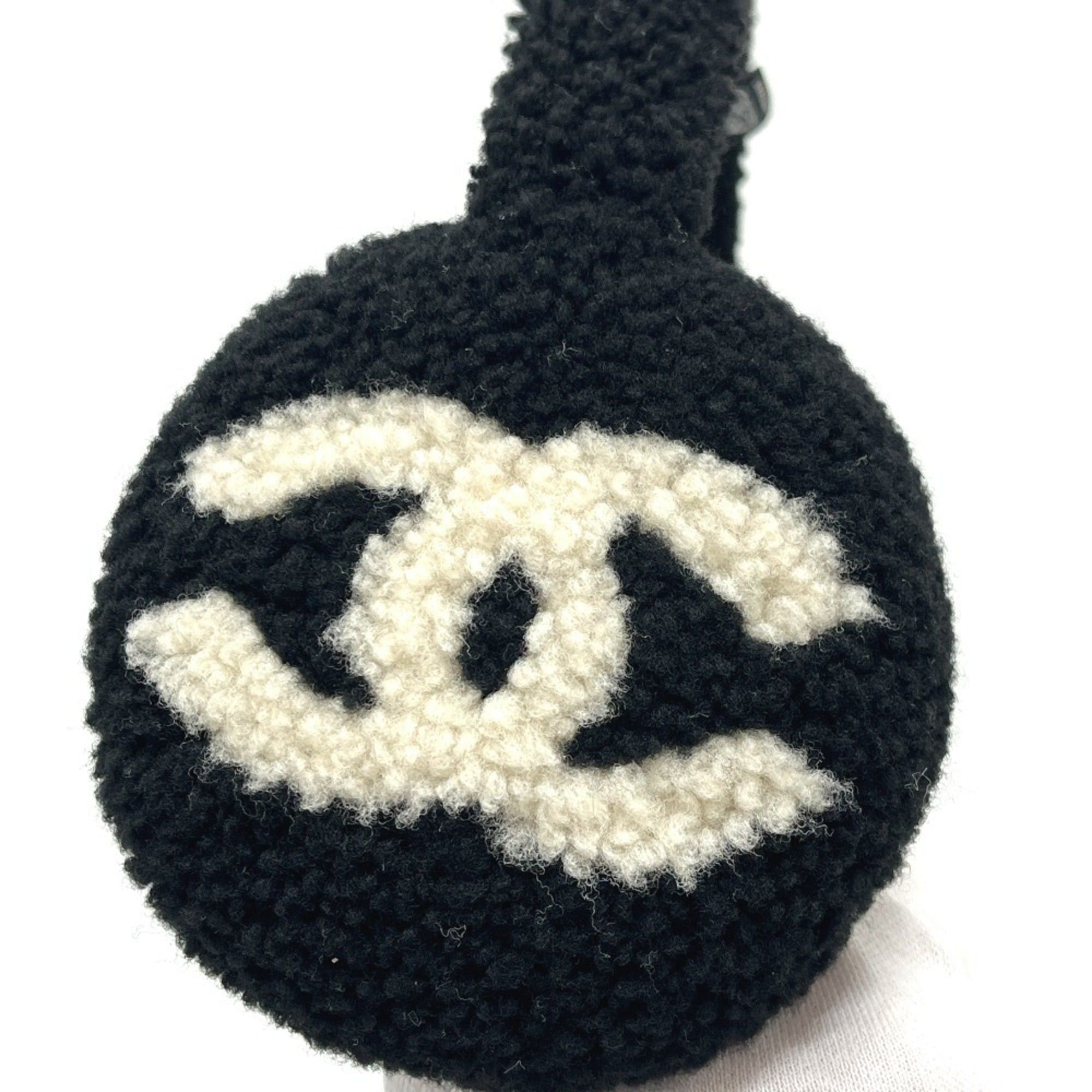 Chanel CHANEL 25B Large Coco Mark Bicolor Apparel Accessories Earmuffs Women's Black Like New Size ONE SIZE - 6 Thumbnail