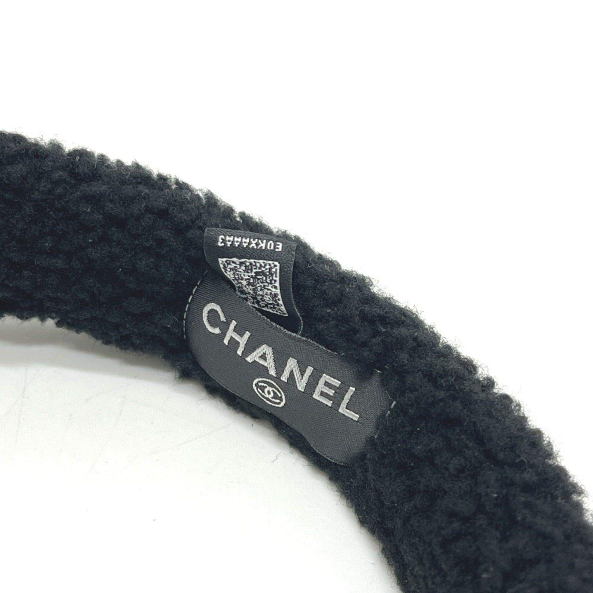 Chanel CHANEL 25B Large Coco Mark Bicolor Apparel Accessories Earmuffs Women's Black Like New Size ONE SIZE - 3 Thumbnail