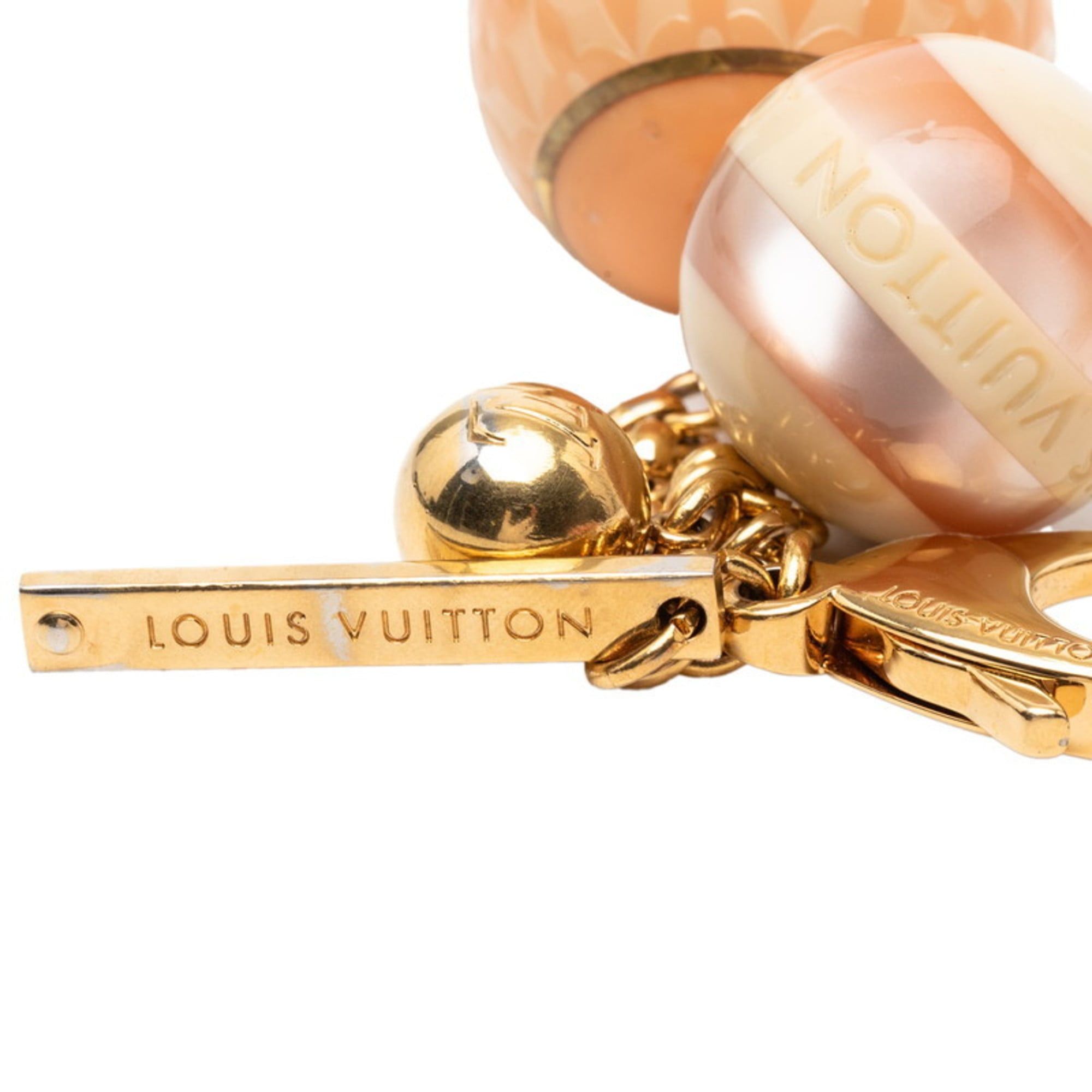 Louis Vuitton Louis Vuitton Bijou Sac Mini Lin Croisette Violine Charm Keyring M65643 Beige Pink Ivory Plated Resin Women's LOUIS VUITTON Size ONE SIZE - 3 Thumbnail