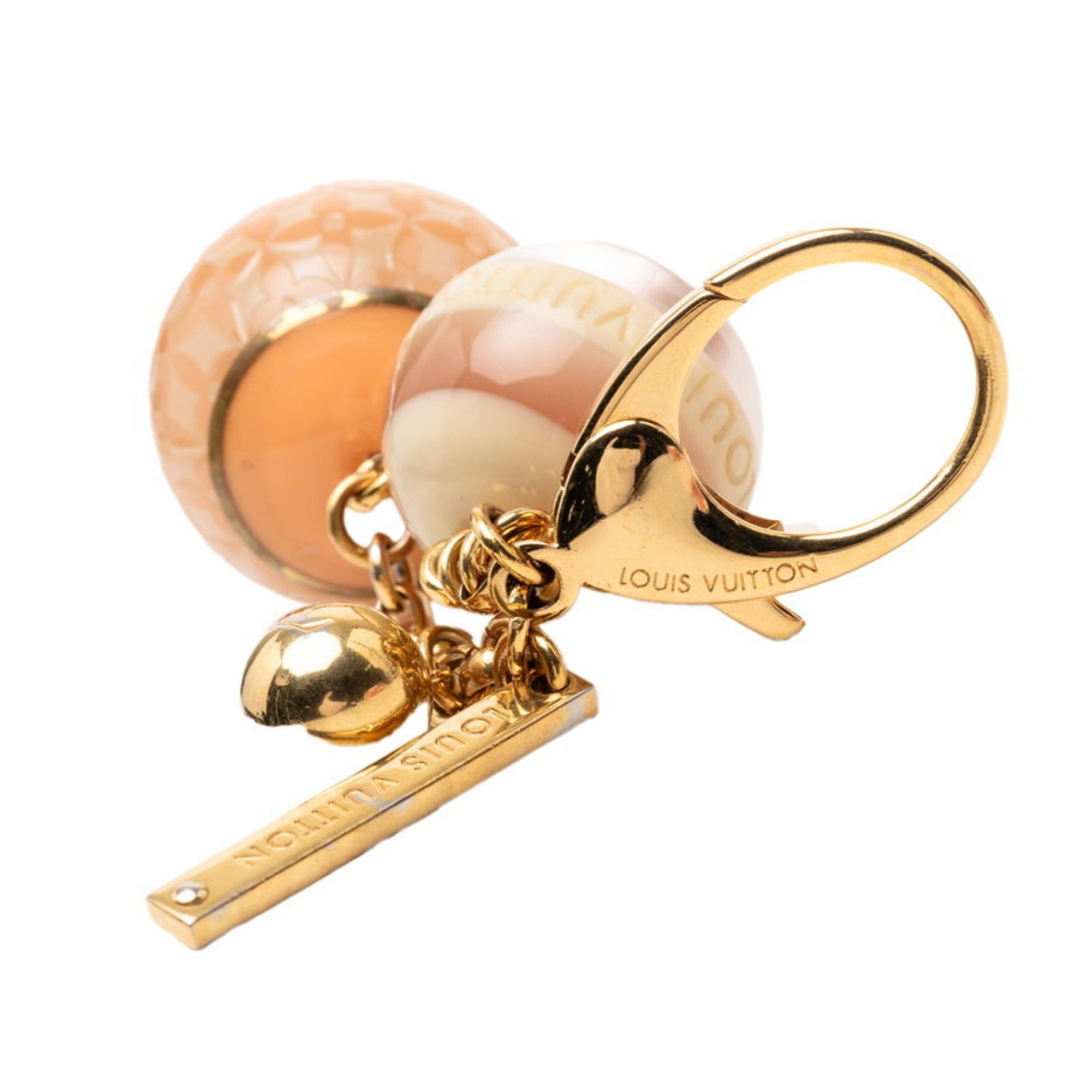 Louis Vuitton Louis Vuitton Bijou Sac Mini Lin Croisette Violine Charm Keyring M65643 Beige Pink Ivory Plated Resin Women's LOUIS VUITTON Size ONE SIZE - 4 Thumbnail