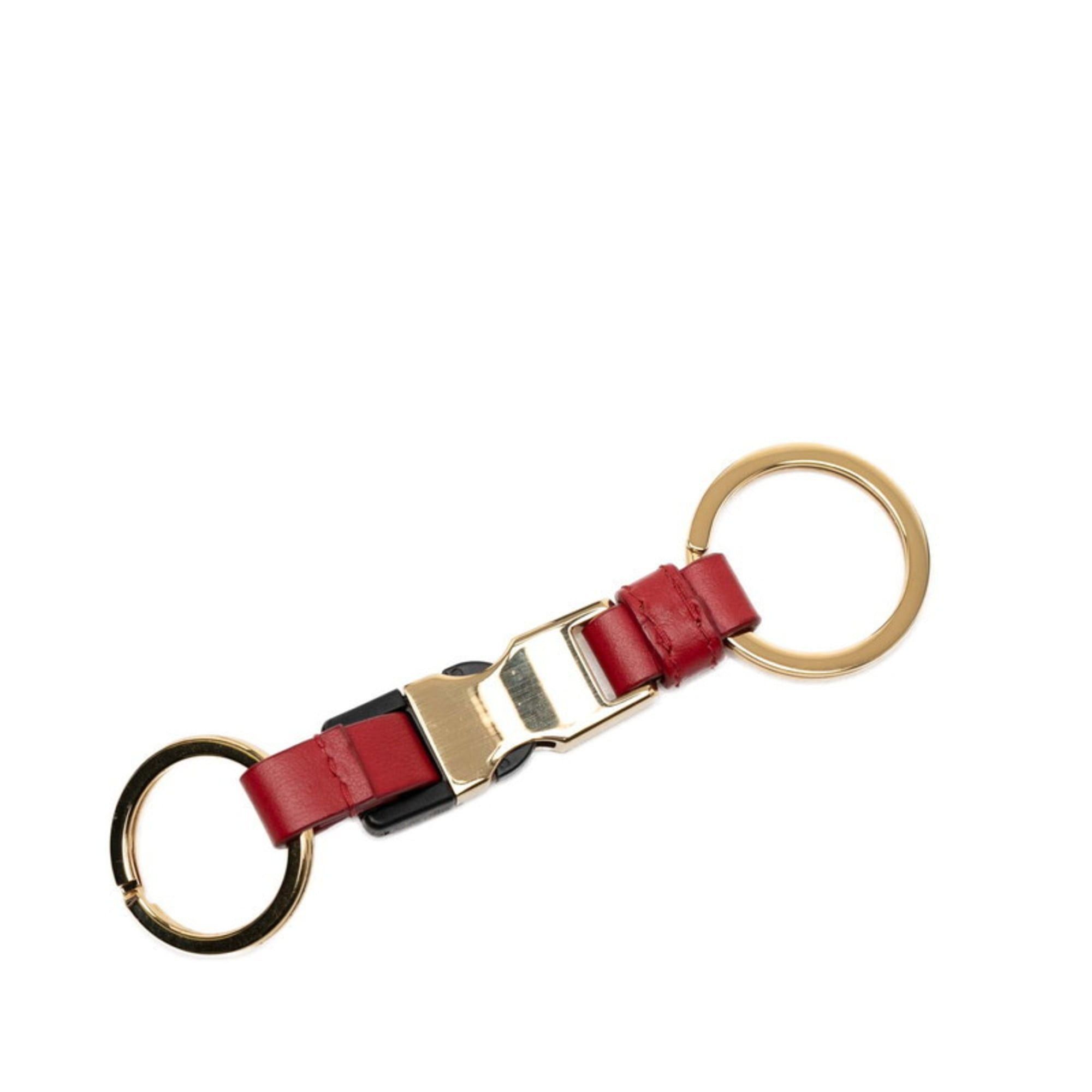 Prada Prada Keychain Accessory Bag Charm 1PP110 Gold Red Plated Leather Women's PRADA Size ONE SIZE - 2 Thumbnail