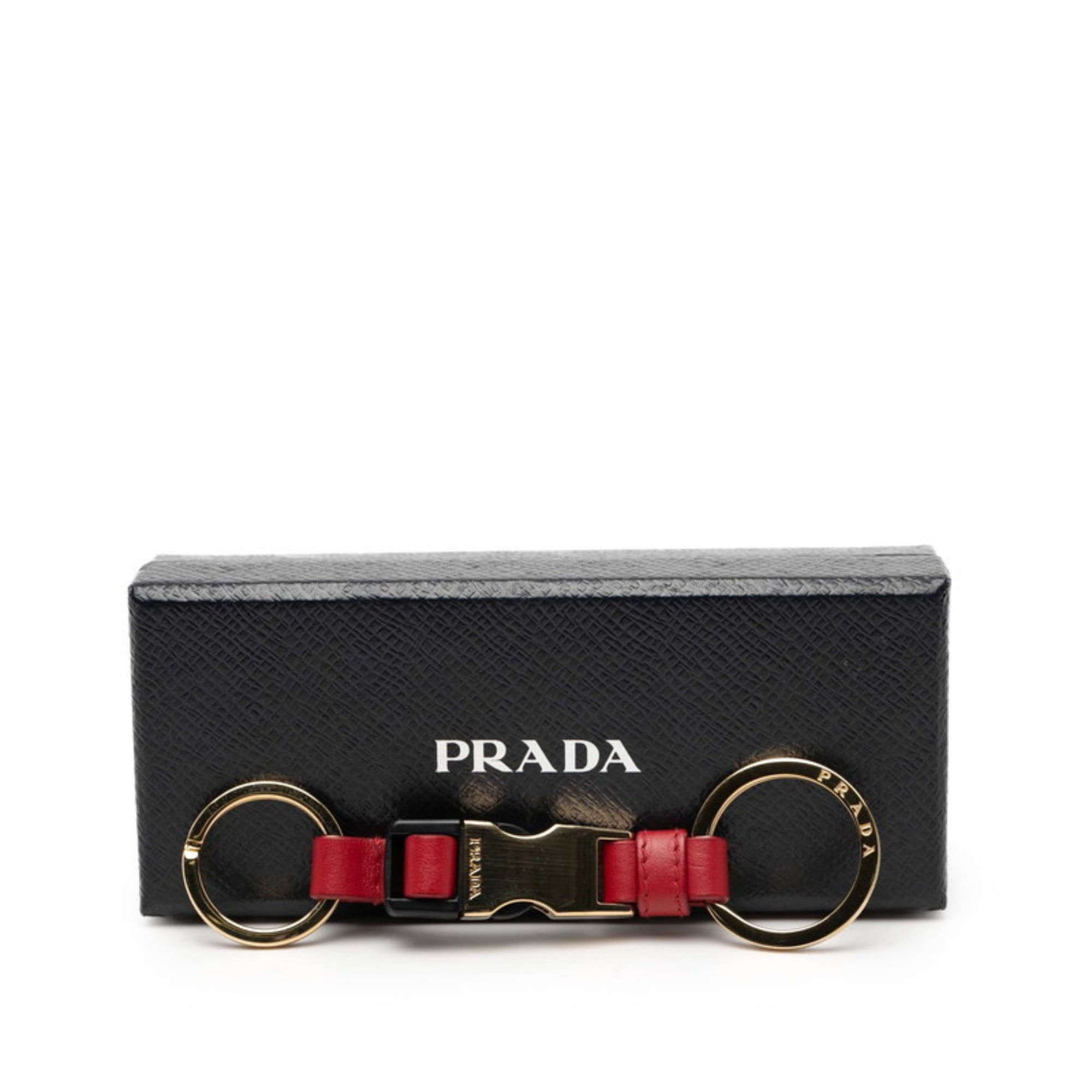 Prada Prada Keychain Accessory Bag Charm 1PP110 Gold Red Plated Leather Women's PRADA Size ONE SIZE - 5 Thumbnail