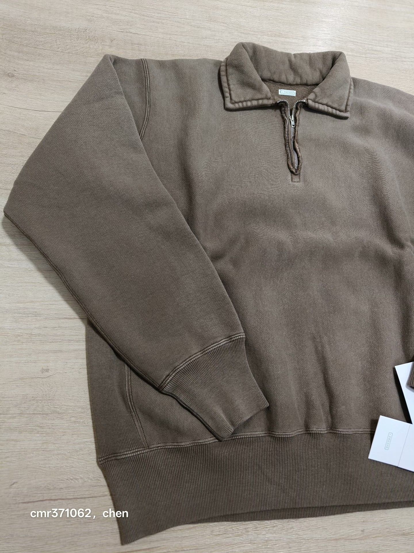 A.PRESSE A.PRESSE 26SS Vintage Distressed Half-Zip Sweatshirt Size US M / EU 48-50 / 2 - 2 Thumbnail