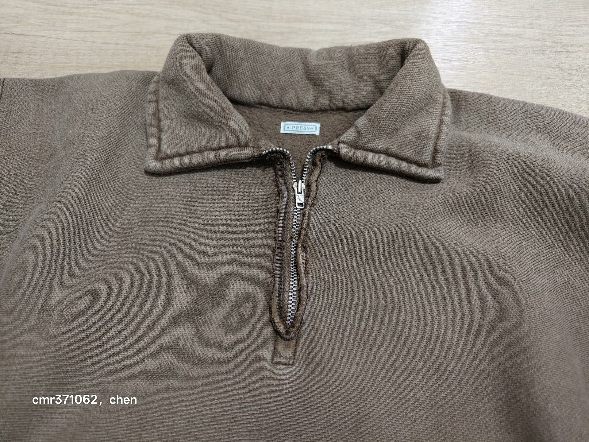 A.PRESSE A.PRESSE 26SS Vintage Distressed Half-Zip Sweatshirt Size US M / EU 48-50 / 2 - 4 Thumbnail