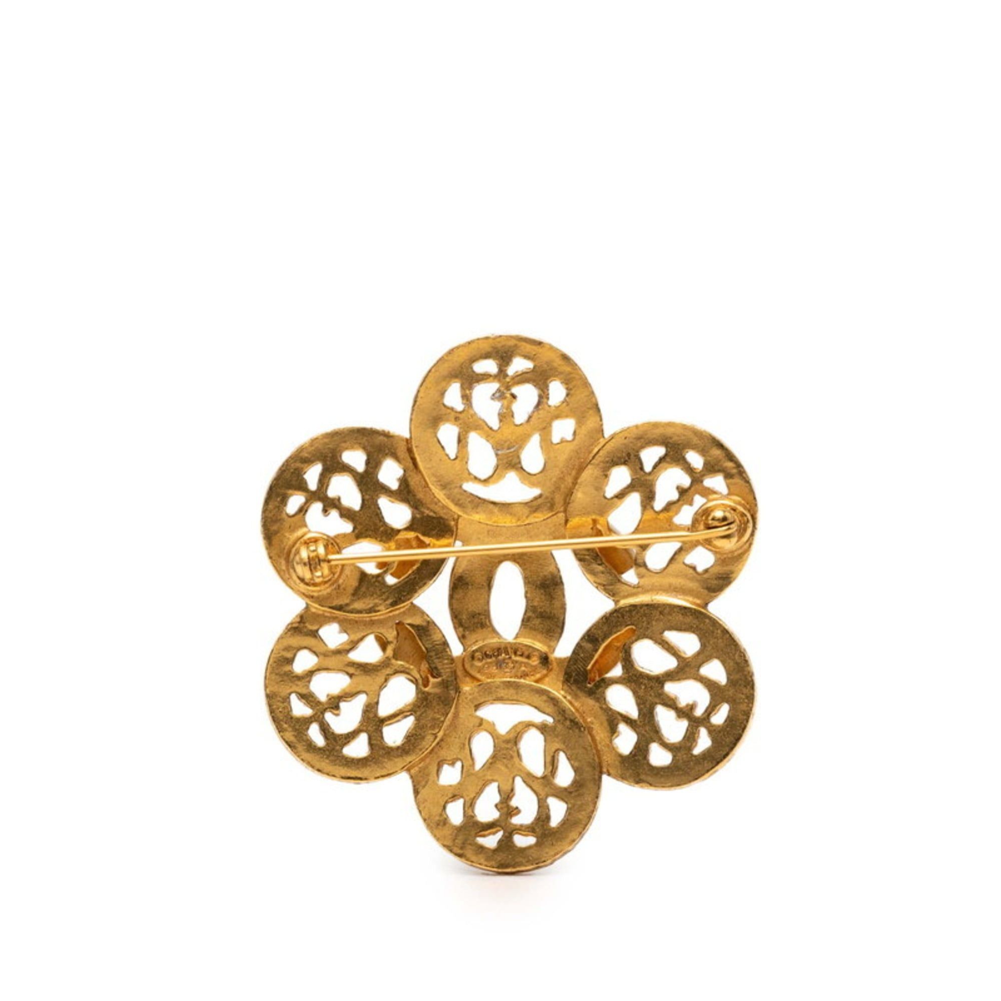 Chanel Chanel Vintage Coco Mark Flower Motif Brooch Gold Plated Women's CHANEL Size ONE SIZE - 2 Thumbnail