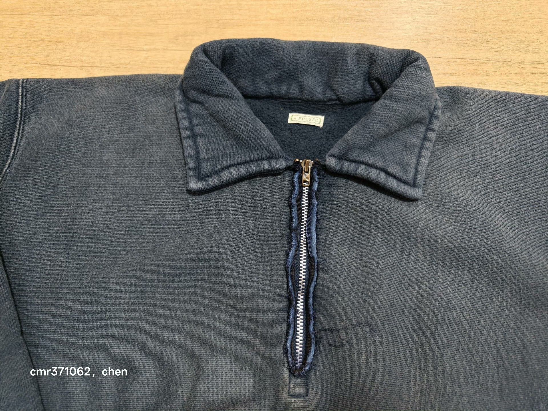 A.PRESSE A.PRESSE 26SS Vintage Distressed Half-Zip Sweatshirt Size US M / EU 48-50 / 2 - 4 Thumbnail
