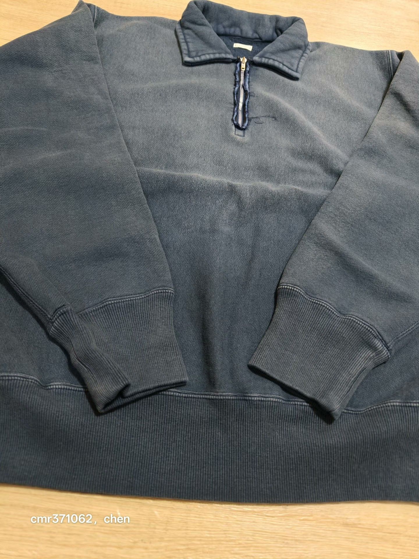 A.PRESSE A.PRESSE 26SS Vintage Distressed Half-Zip Sweatshirt Size US M / EU 48-50 / 2 - 5 Thumbnail