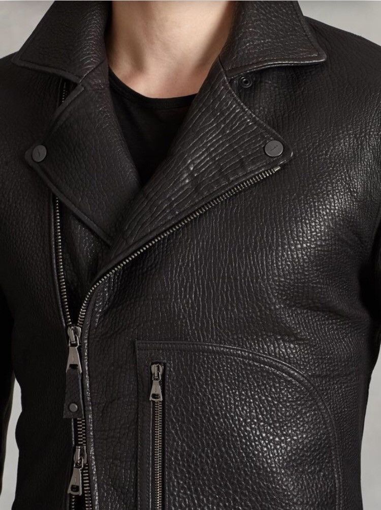 John Varvatos Biker jacket with zip patch pocket. | Grailed