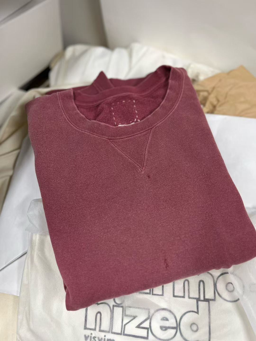 Visvim VISVIM JUMBO SWEAT 3/4 CRASH RED Size US XL / EU 56 / 4 - 7 Thumbnail