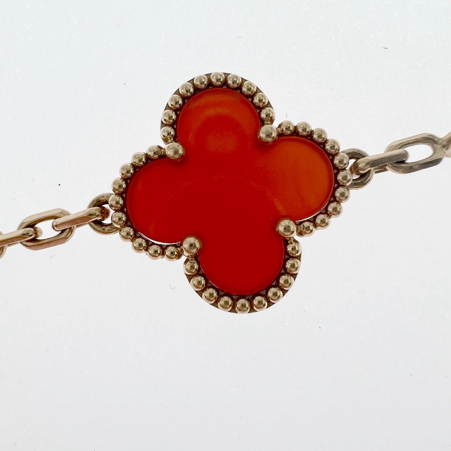 Van Cleef & Arpels Van Cleef Arpels 18K Rose Gold Red Coral Bracelet Size ONE SIZE - 3 Thumbnail