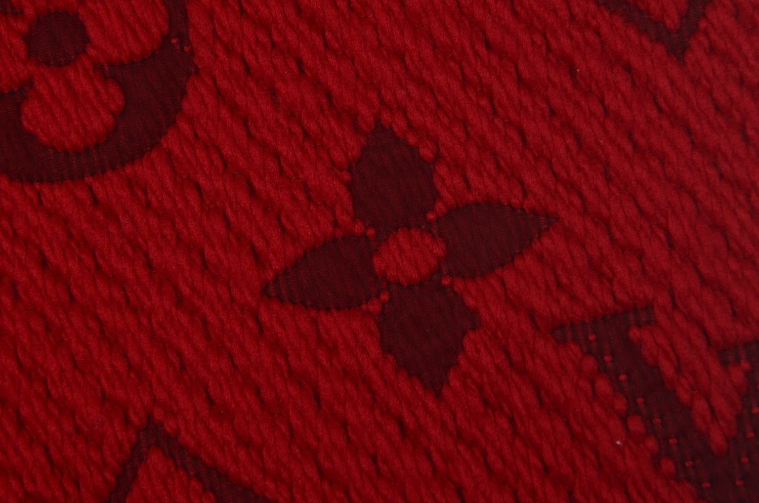 Louis Vuitton Louis Vuitton Red Wool-Silk Monogram Scarf Size ONE SIZE - 2 Thumbnail