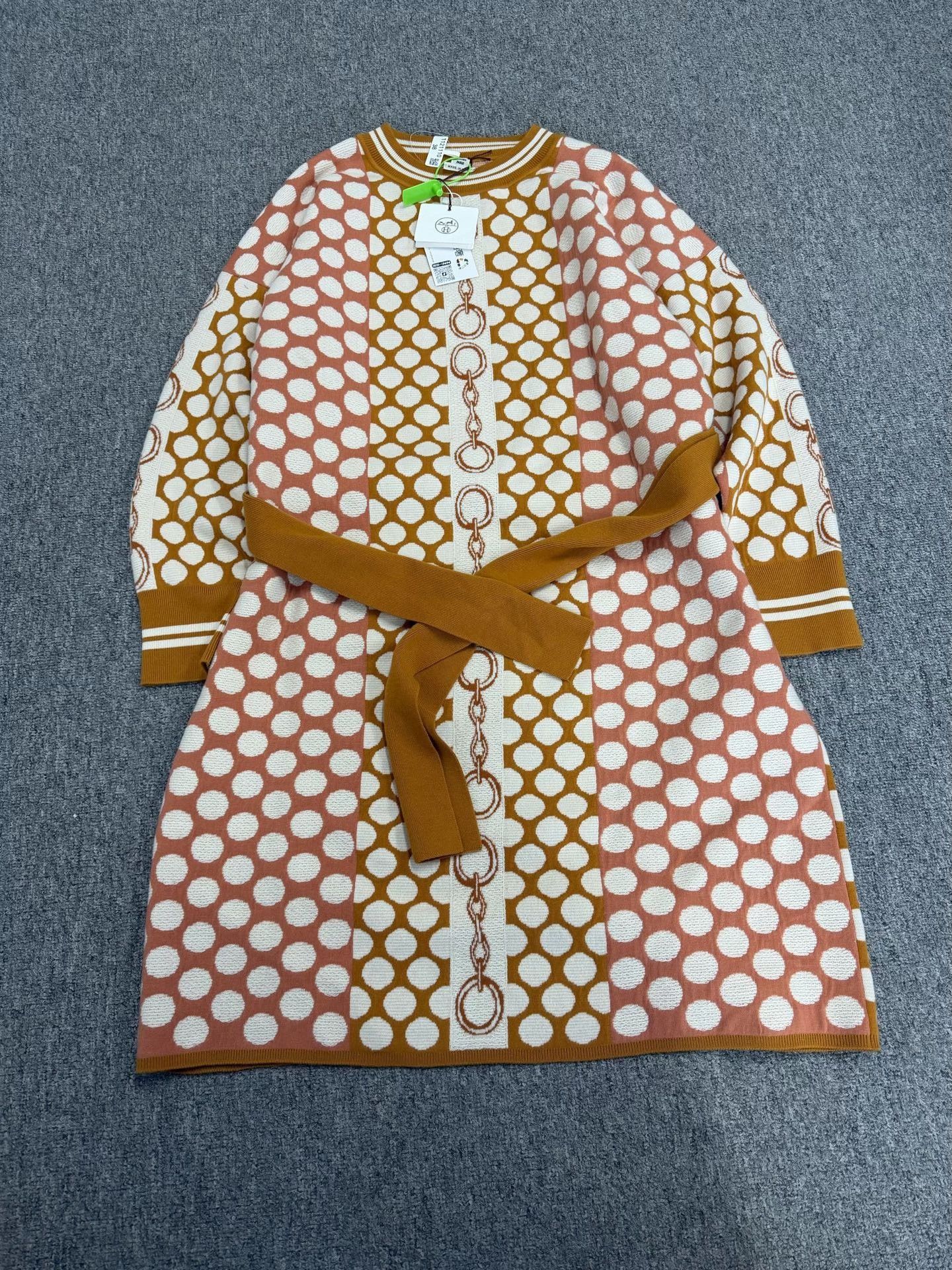 Hermes Hermes Colorblock Polka Dot Knit Dress Size S / US 4 / IT 40 - 2 Thumbnail