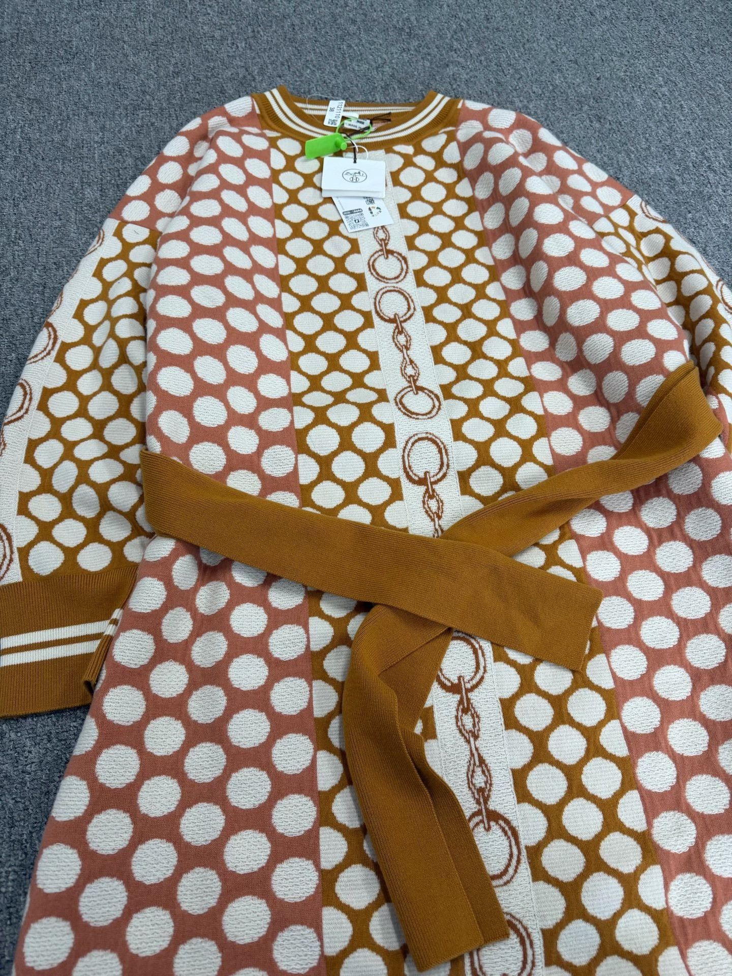Hermes Hermes Colorblock Polka Dot Knit Dress Size S / US 4 / IT 40 - 3 Thumbnail