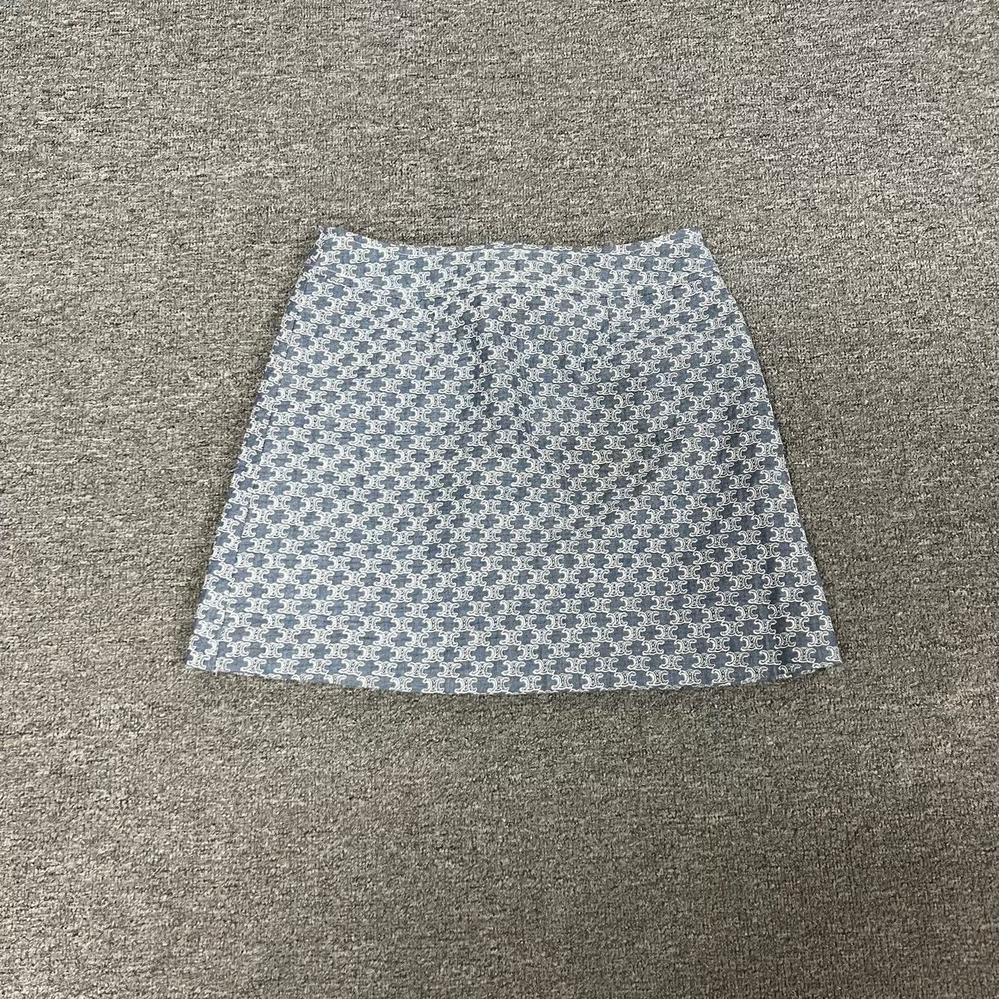 Celine Celine Triomphe Printed Gold Buckle Mini Skirt Size 40" / US 18 - 4 Thumbnail