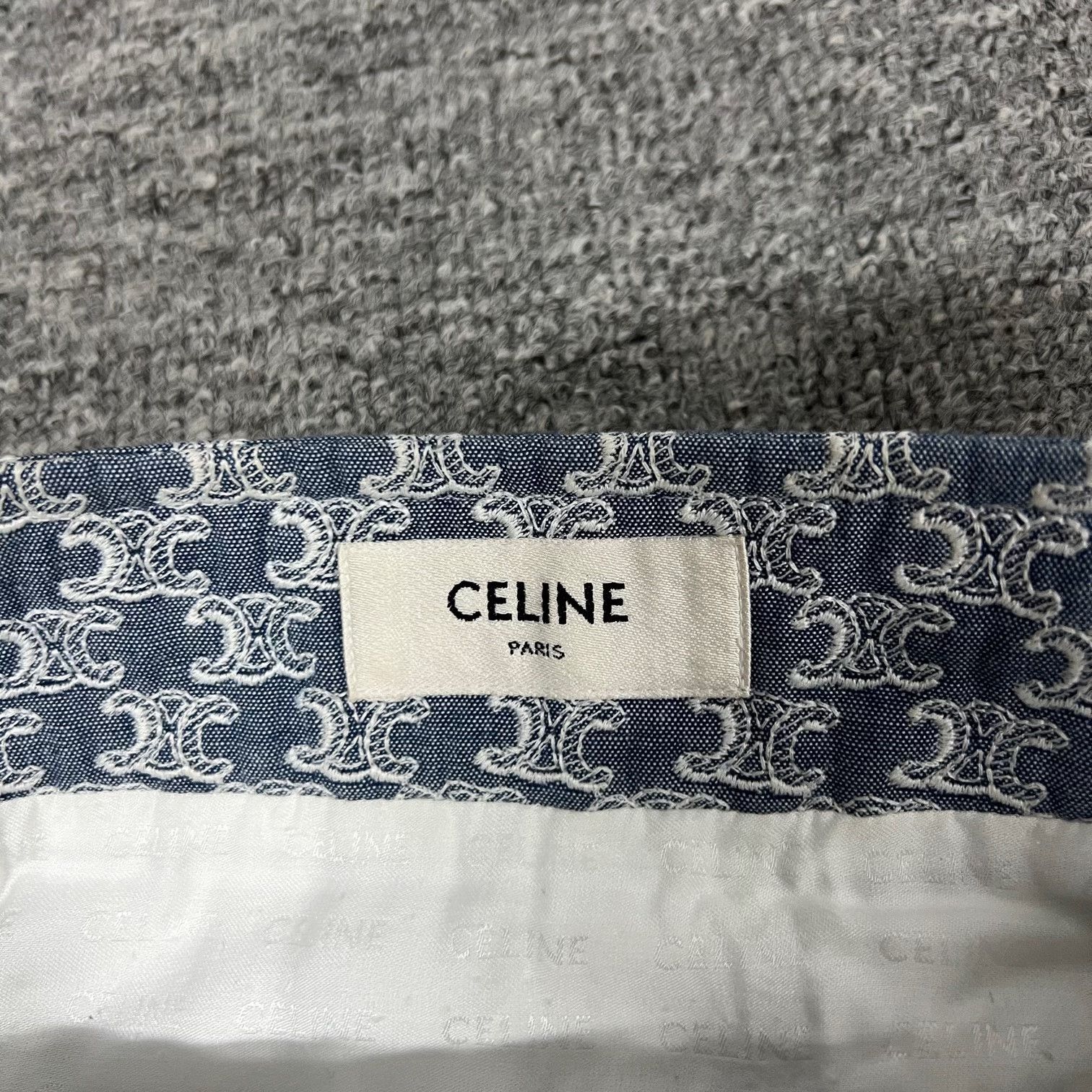Celine Celine Triomphe Printed Gold Buckle Mini Skirt Size 40" / US 18 - 7 Thumbnail