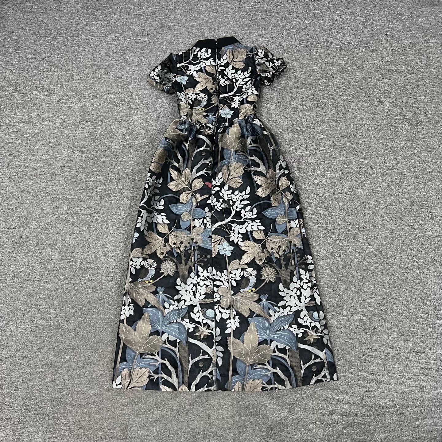 RED Valentino Red Valentino Forest Floral Metallic Jacquard Dress Size M / US 6-8 / IT 42-44 - 3 Thumbnail