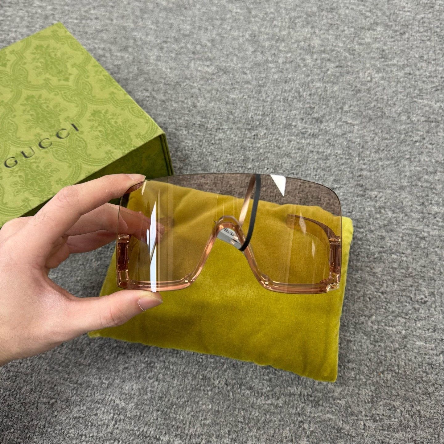 Gucci Gucci Brown Semi-Rimless Irregular Sunglasses Size ONE SIZE - 3 Thumbnail