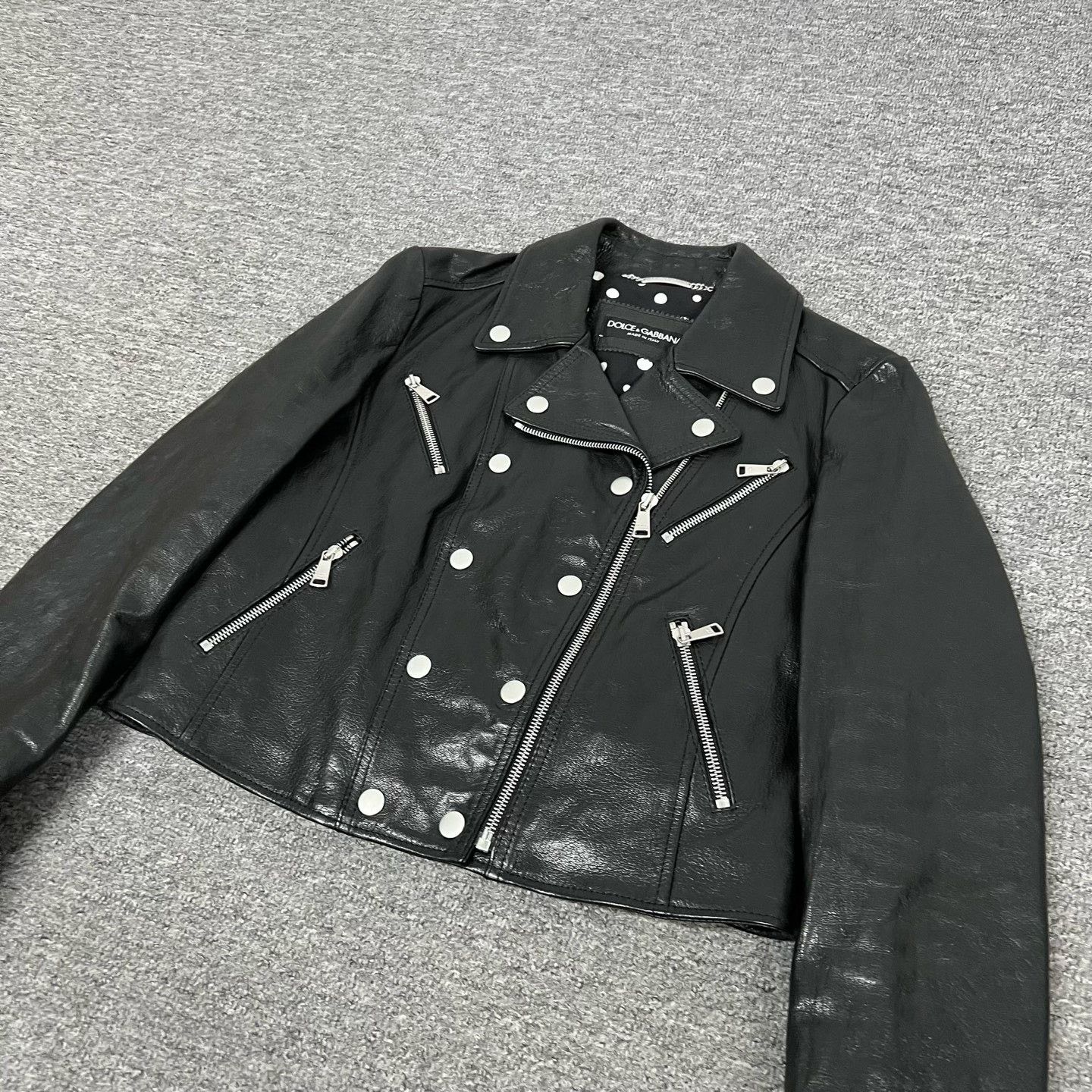 Dolce & Gabbana Dolce Gabbana Women's Lambskin Moto Jacket Size M / US 6-8 / IT 42-44 - 4 Thumbnail
