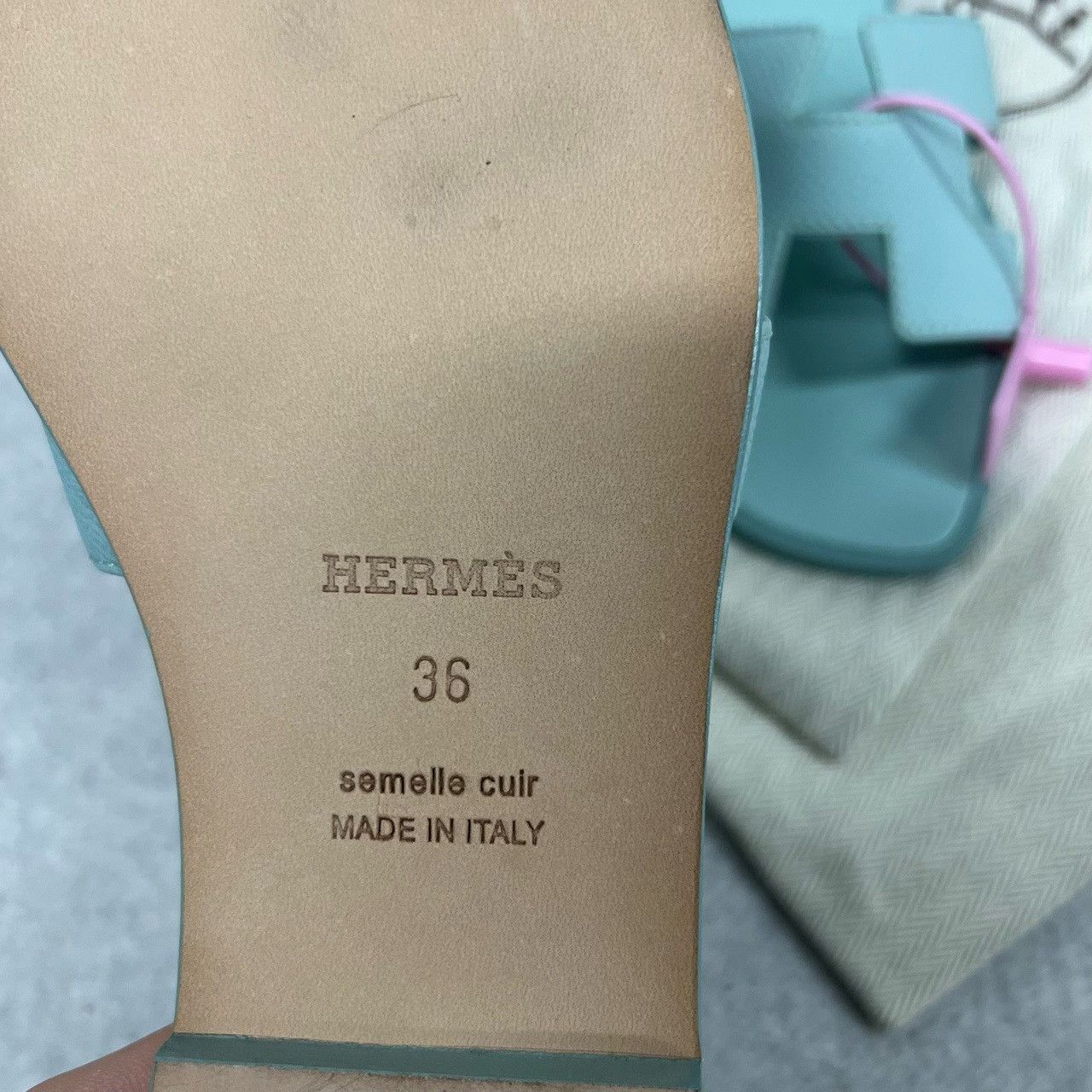 Hermes Hermes Classic H Slippers Mint Green Size US 5 / IT 35 - 7 Thumbnail