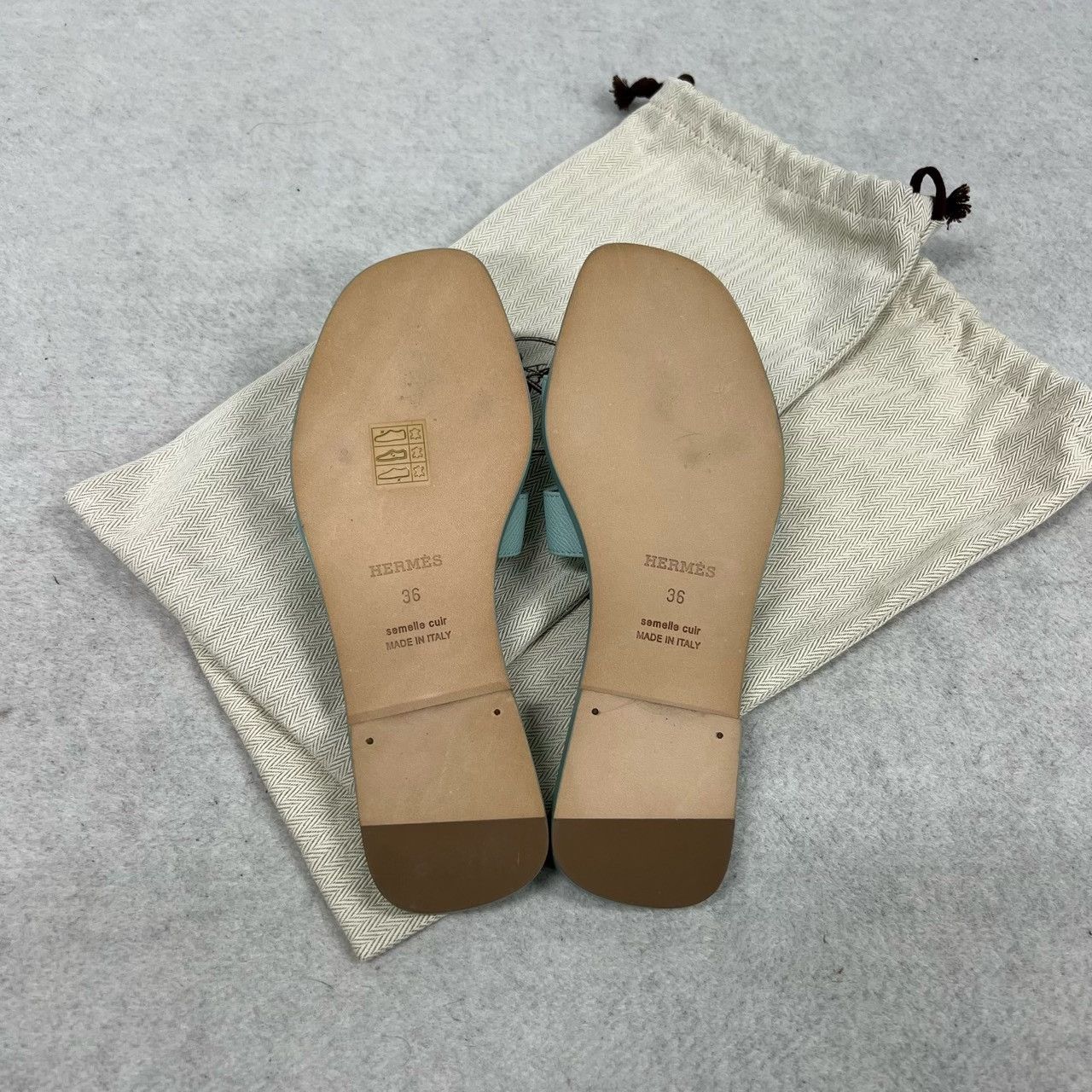 Hermes Hermes Classic H Slippers Mint Green Size US 5 / IT 35 - 8 Thumbnail