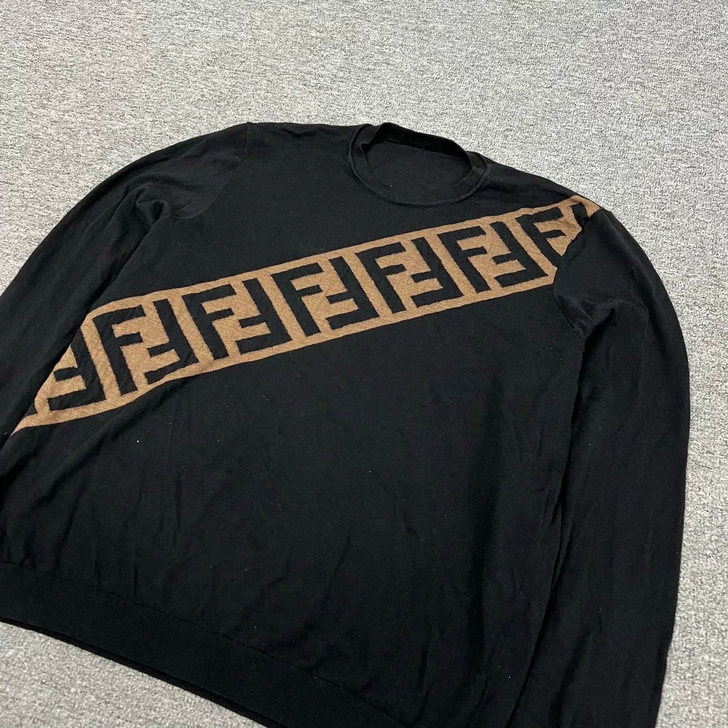 Fendi FENDI Double F Monogram Wool Crewneck Sweater Size US L / EU 52-54 / 3 - 5 Thumbnail