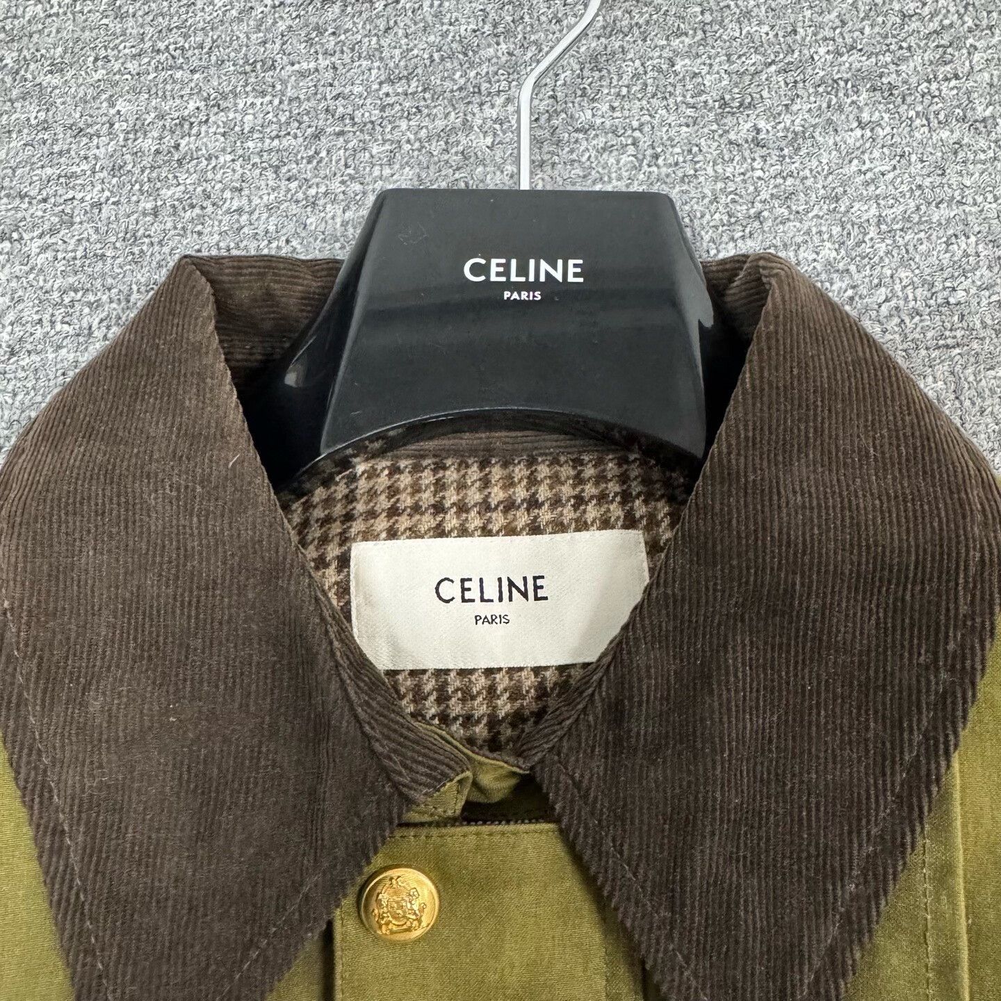 Celine Celine Green Gold Waxed Leather Safari Jacket Size S / US 4 / IT 40 - 3 Thumbnail
