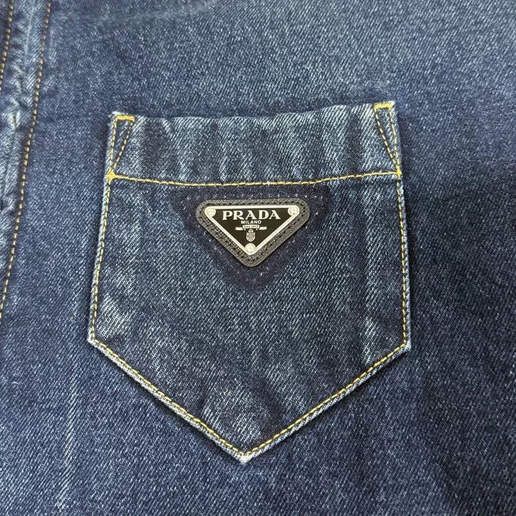 Prada Prada Triangle Logo Shearling Denim Jacket Size US S / EU 44-46 / 1 - 6 Thumbnail