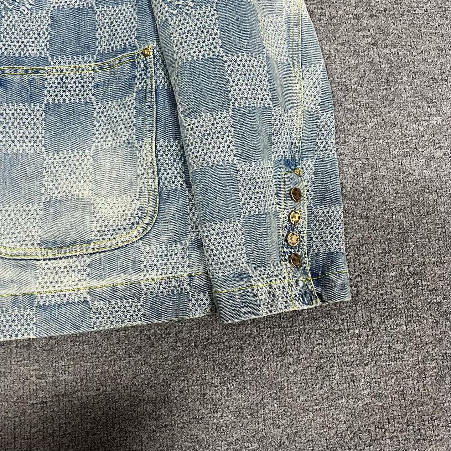 Louis Vuitton Louis Vuitton Damier Collarless Denim Jacket Size US XL / EU 56 / 4 - 6 Thumbnail